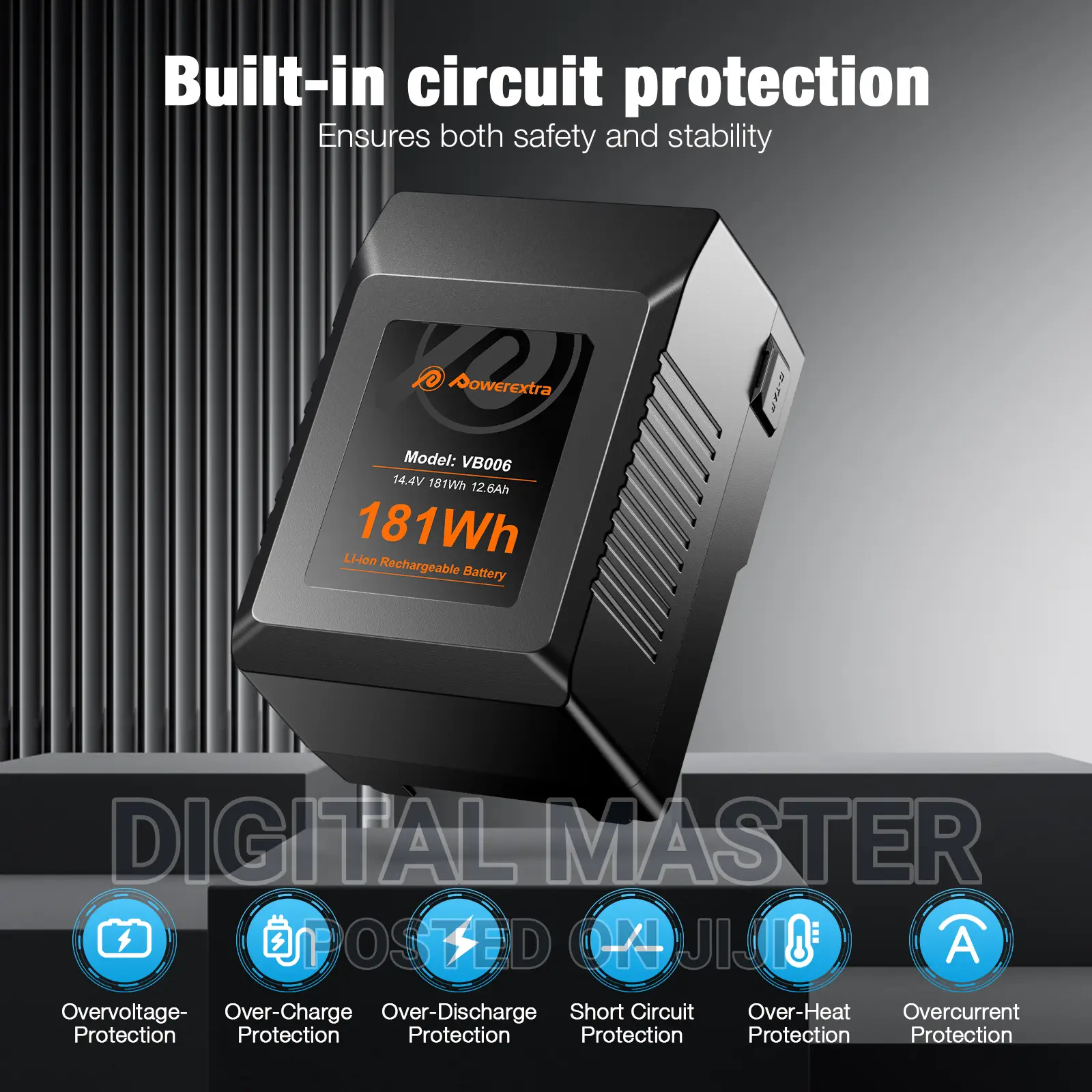 Powerextra VB006 14.4V 181wh 12.6ah v-Mount Battery