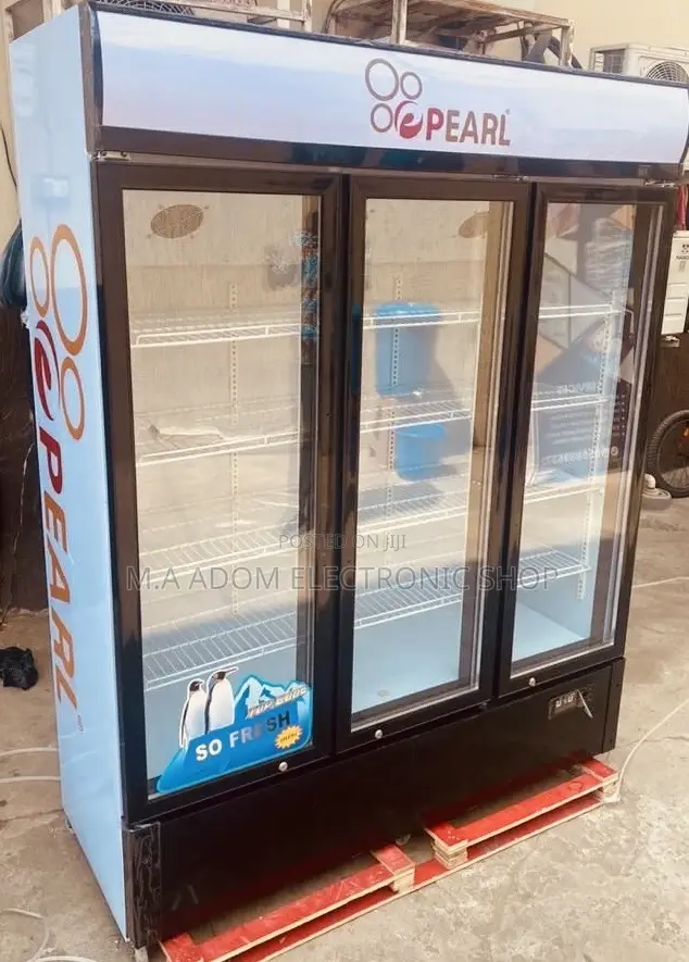 3 Doors Beverage Cooler Pearl Display Fridge