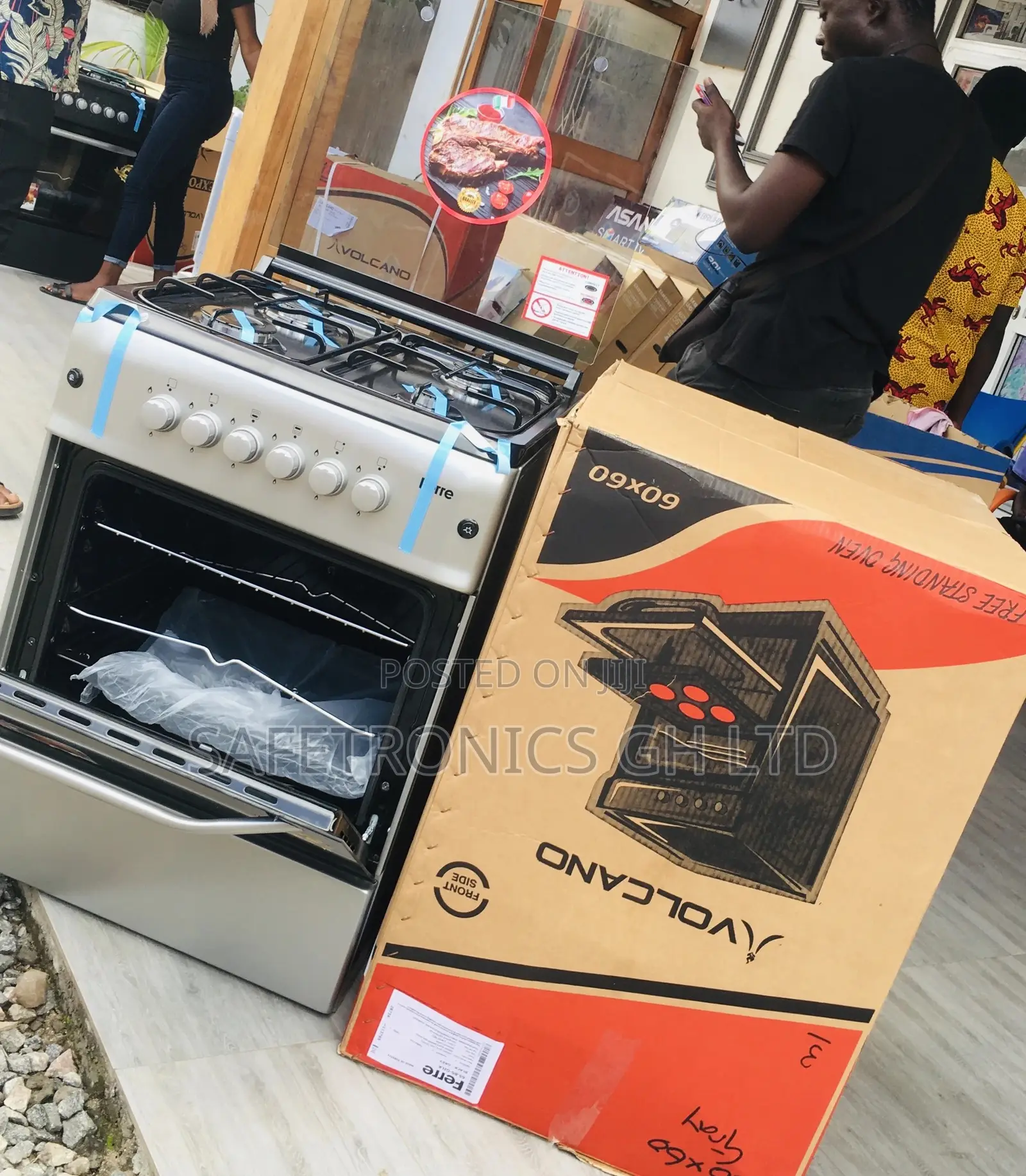 Gray 60x60 Oven With Grill Ferre 4 Gas Electric Cooker