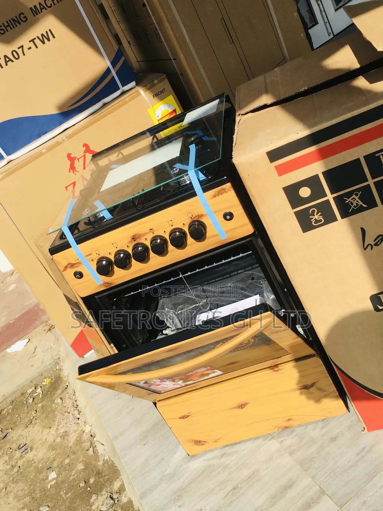Oven With Grill 50x50 4 Gas Light Wooden Volcano Burner