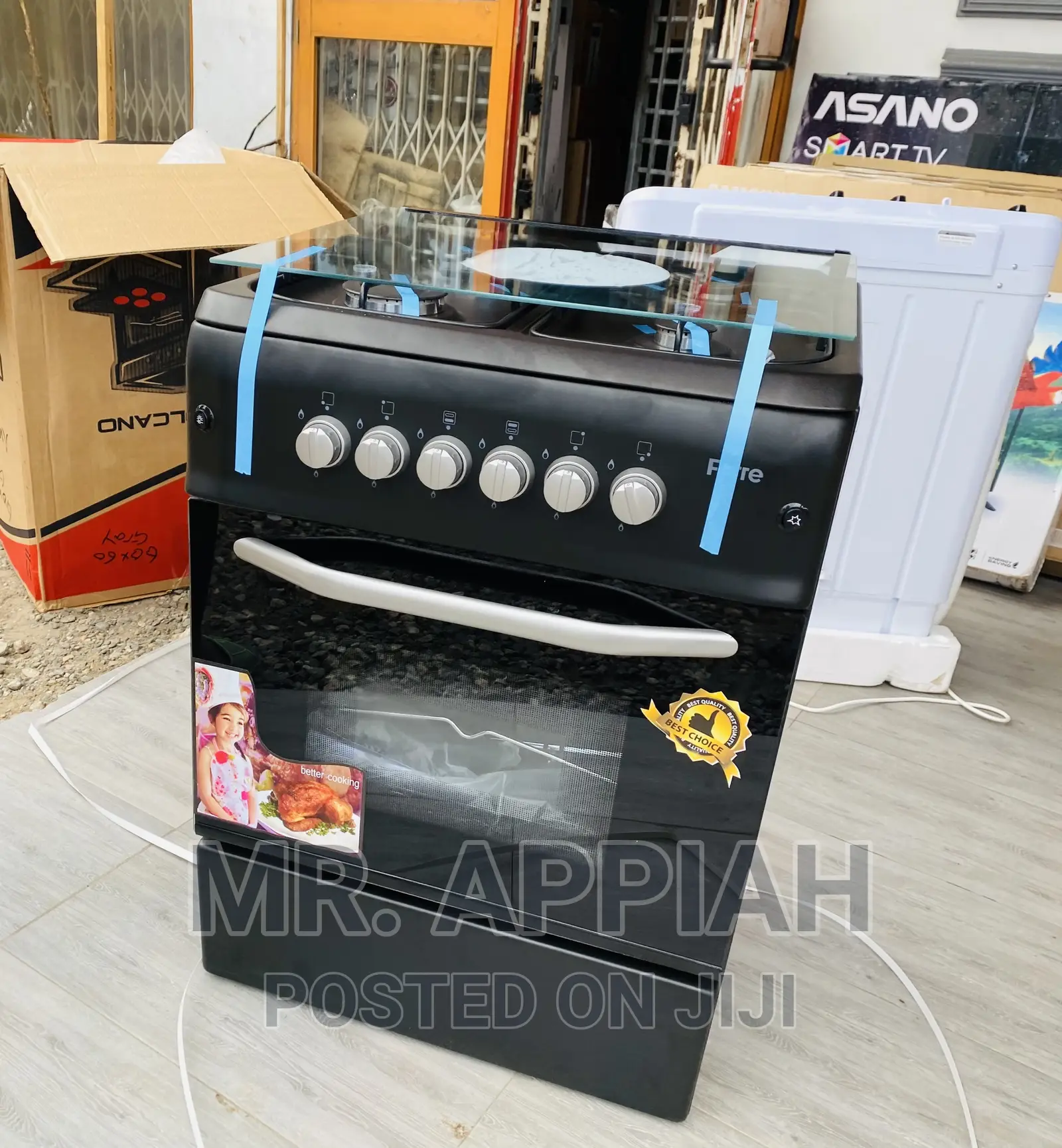 Adorable Ferre 60x60 4 Gas Burner With Oven(Black).