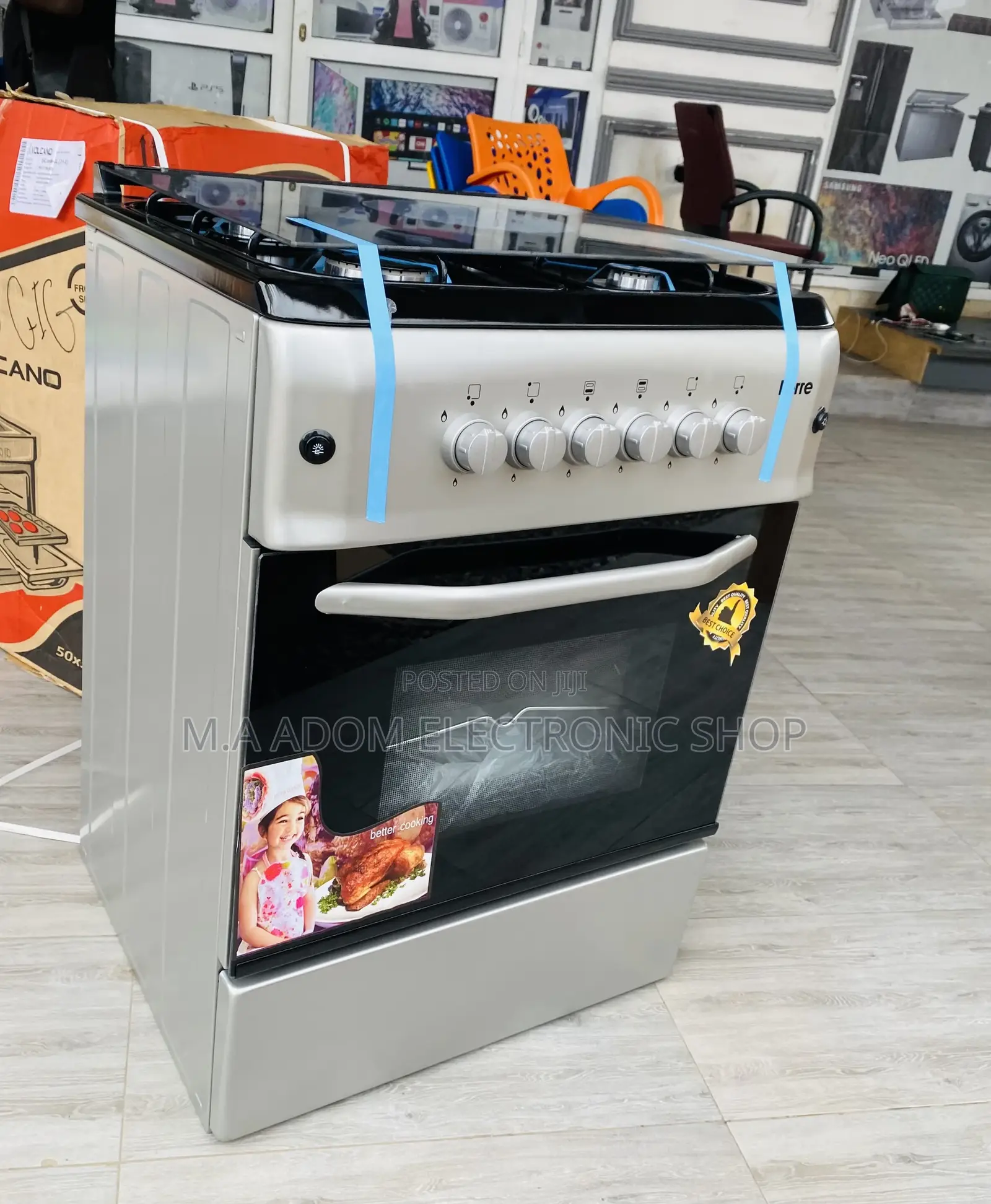 Quality Ferre 60x60 4 Gas Burner With Oven Grill (Gray) 
