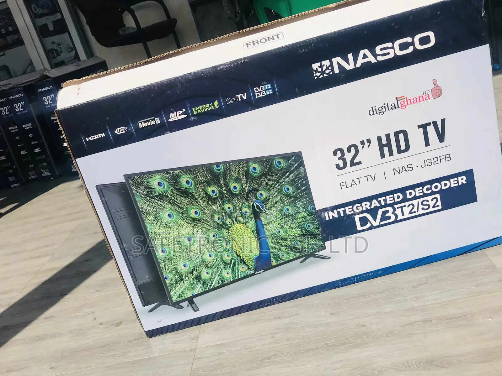 Nasco Black 32 Inches Glossy Led Digital Satellite Tv
