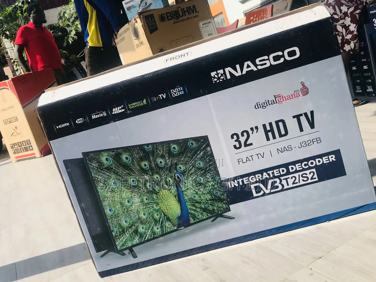 Nasco Black 32 Inches Glossy Led Digital Satellite Tv