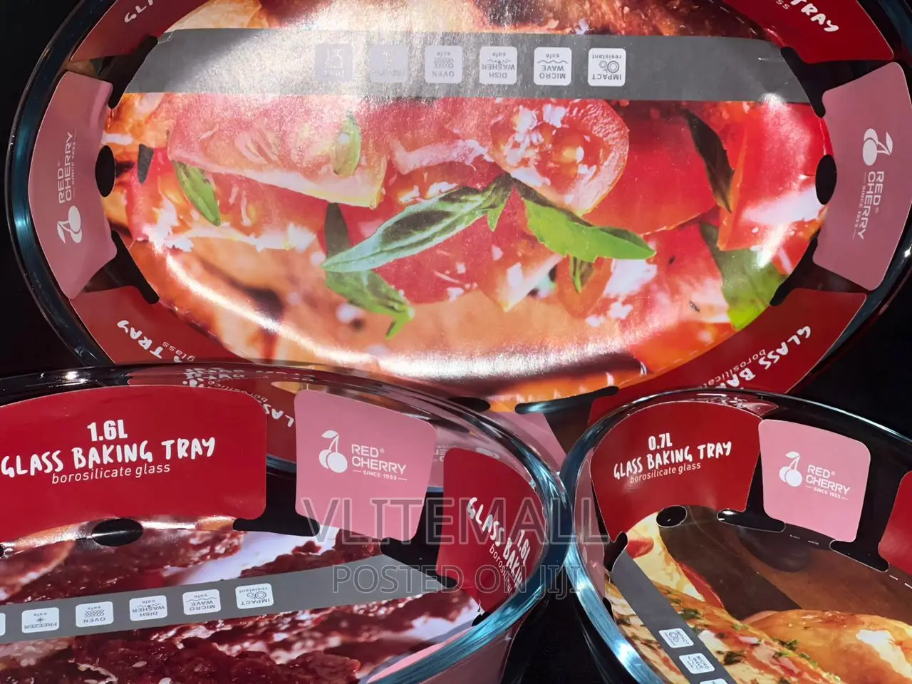 Borosilicate Baking Tray Bowl Set of 3 (Transparent)