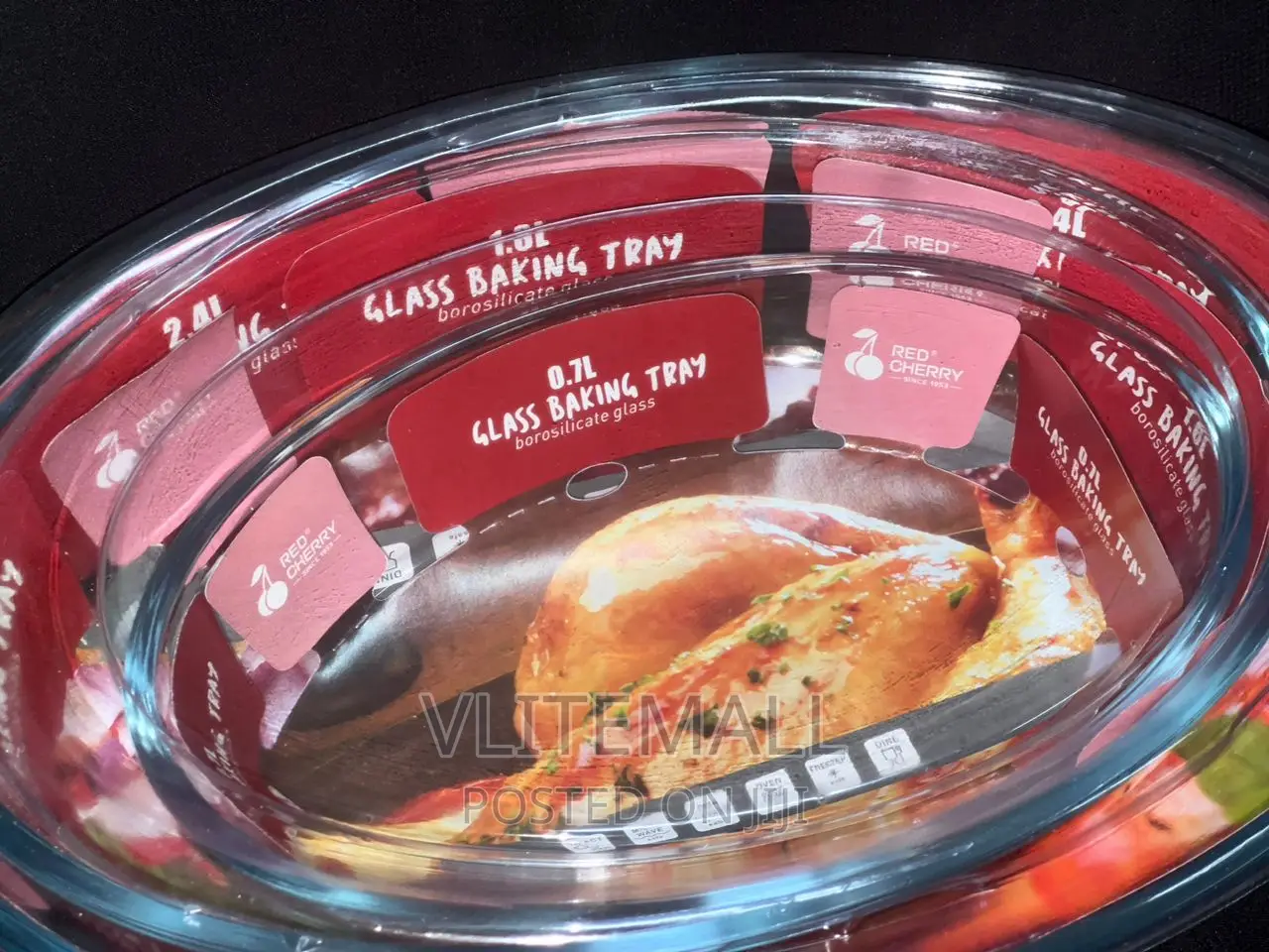 Borosilicate Baking Tray Bowl Set of 3 (Transparent)