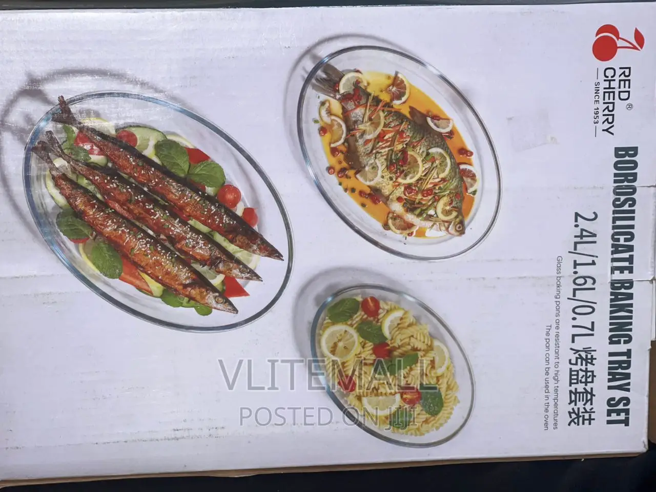 Borosilicate Baking Tray Bowl Set of 3 (Transparent)