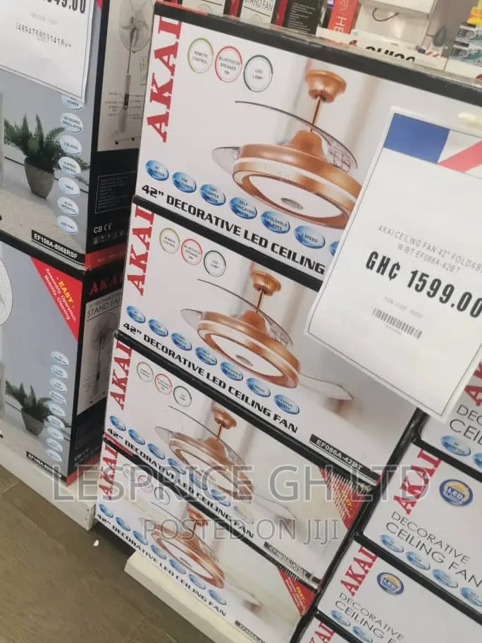 Akai 42” Foldable Bluetooth Ceiling Fan-Top Cooling