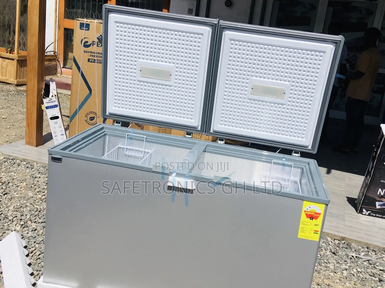 Nas500fc Gray Doubledoor Chestfreezer 425 Liters Sealed 