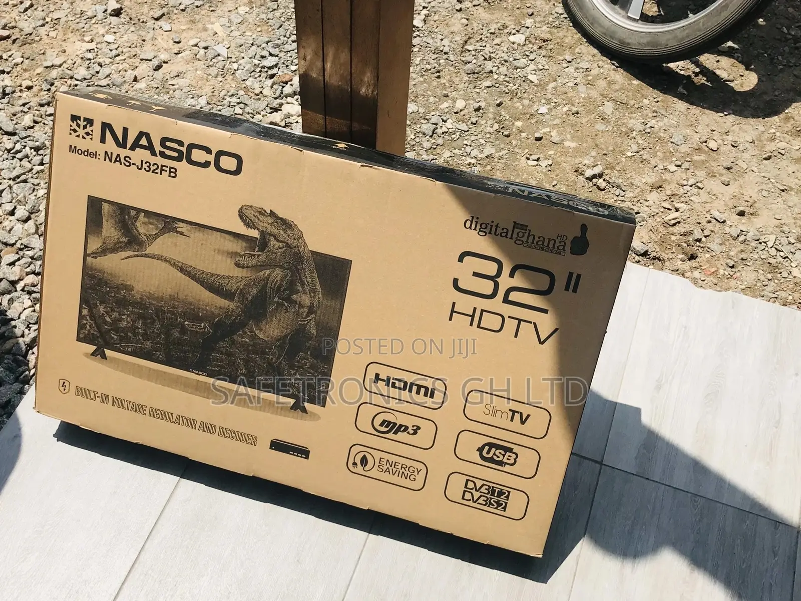 Nasco Digital Glossy 32 Inches LED Satellite Black Tv