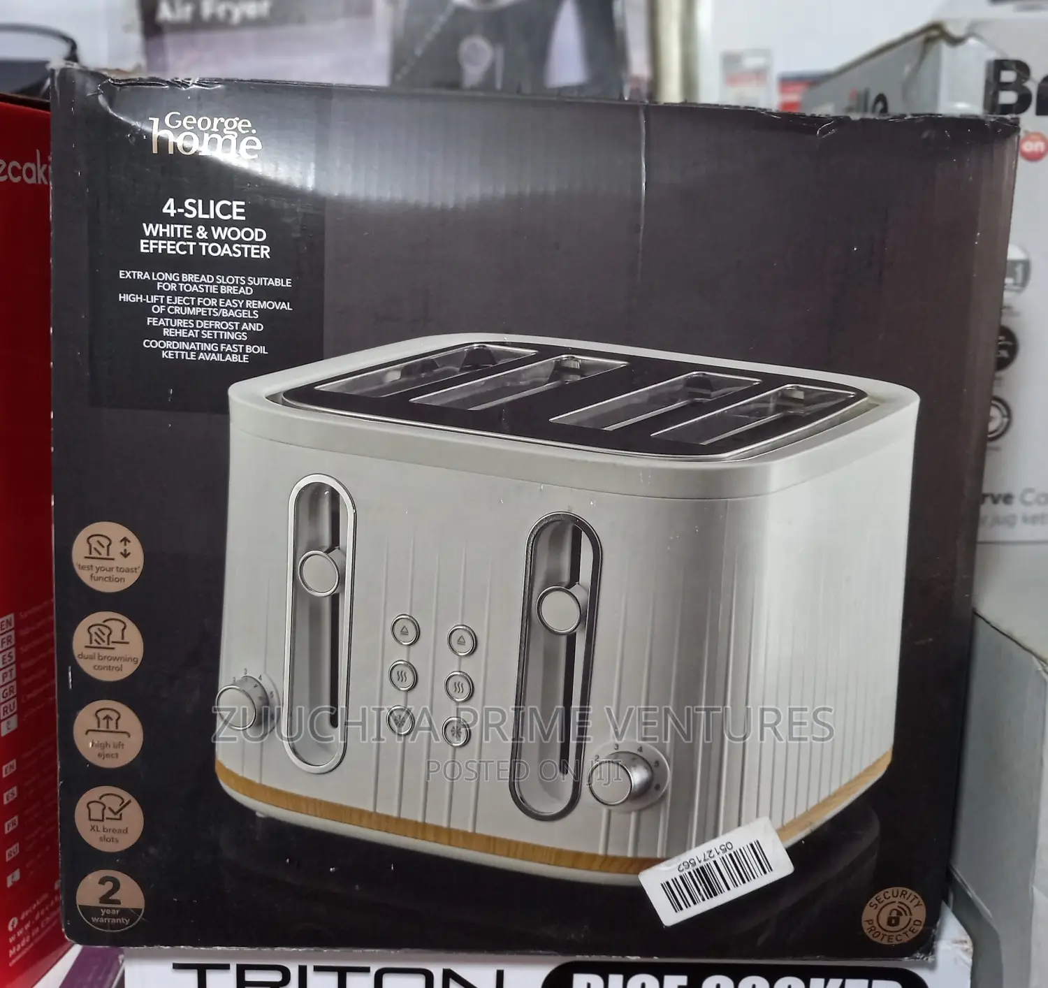 4 Slice George Home White Toaster From Uk
