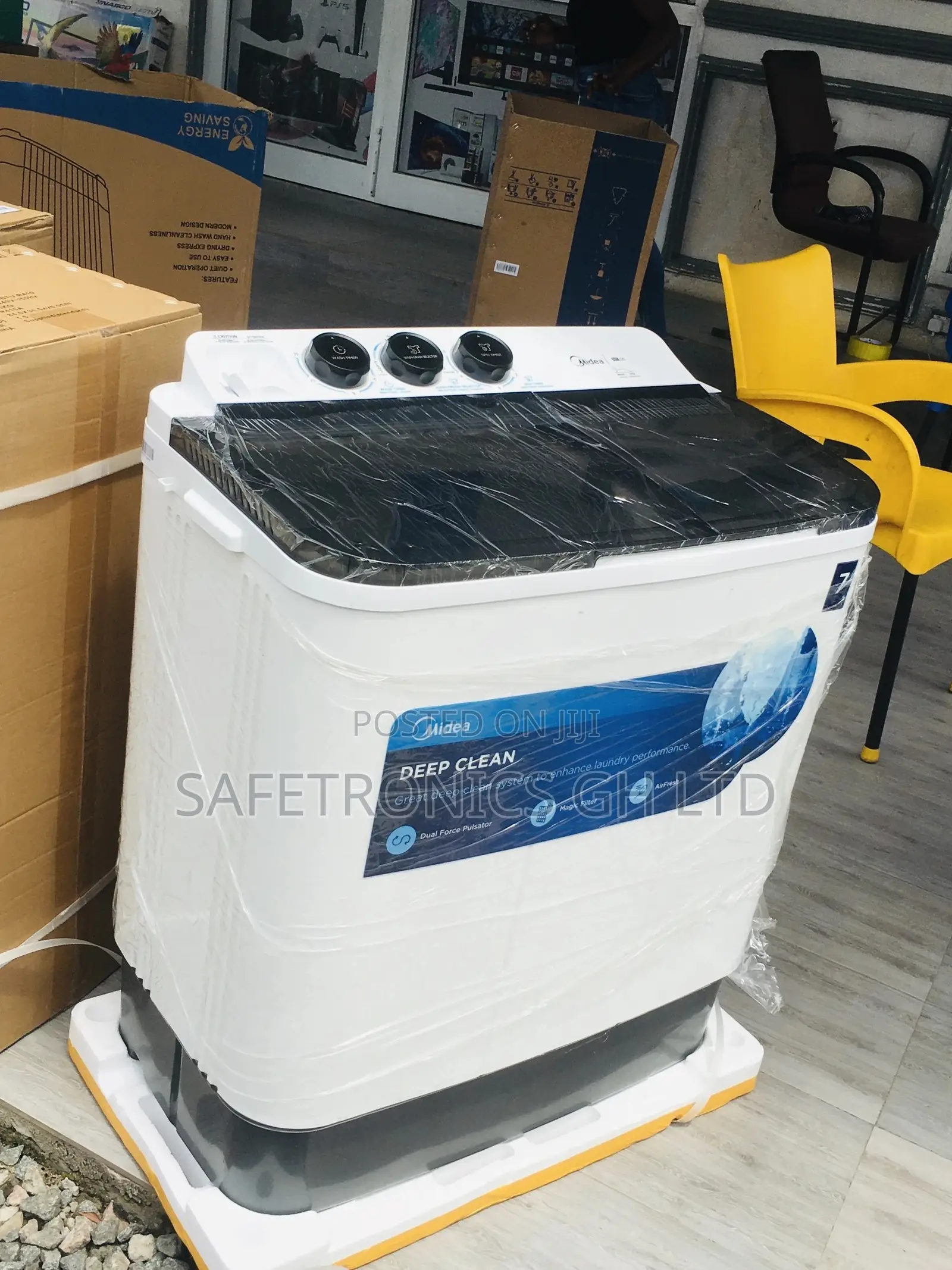 Twintub Washingmachine 7kg Topload Semiautomatic Midea White
