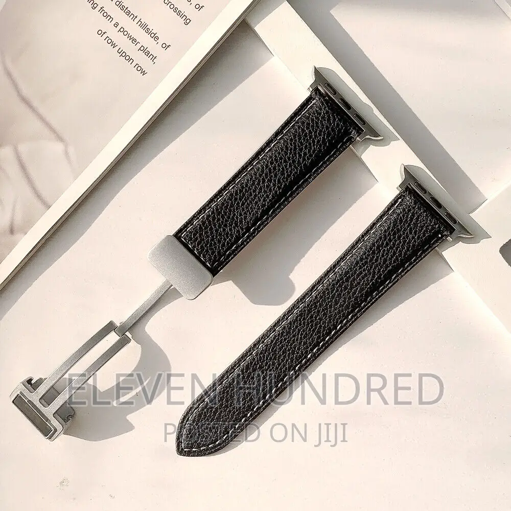 Magnetic Clasp Leather Strap Band for Apple Watch 9 8 7 6 Se