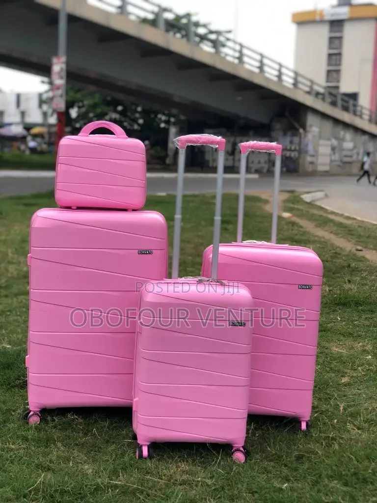 4piece Sets Luggage Expandable Suitcase Luggage Set Tsa Lock (Pink)