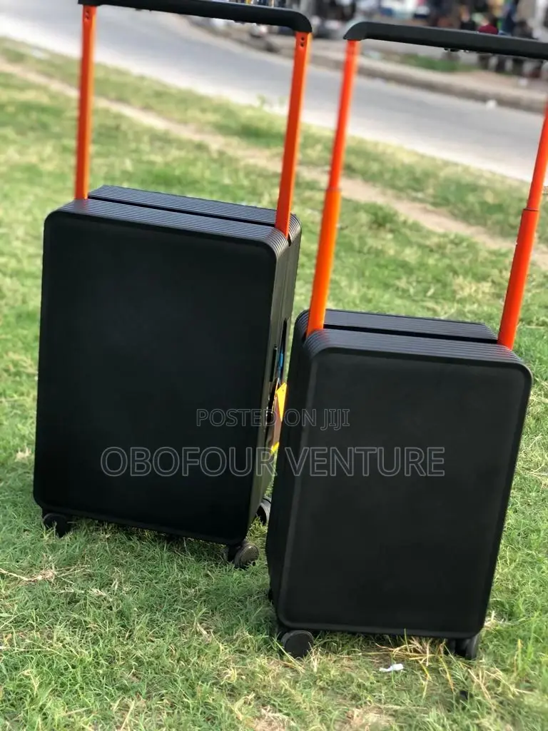 2in1 Zip Less Luxury Designer Box Luggage BLACK. COLOUR