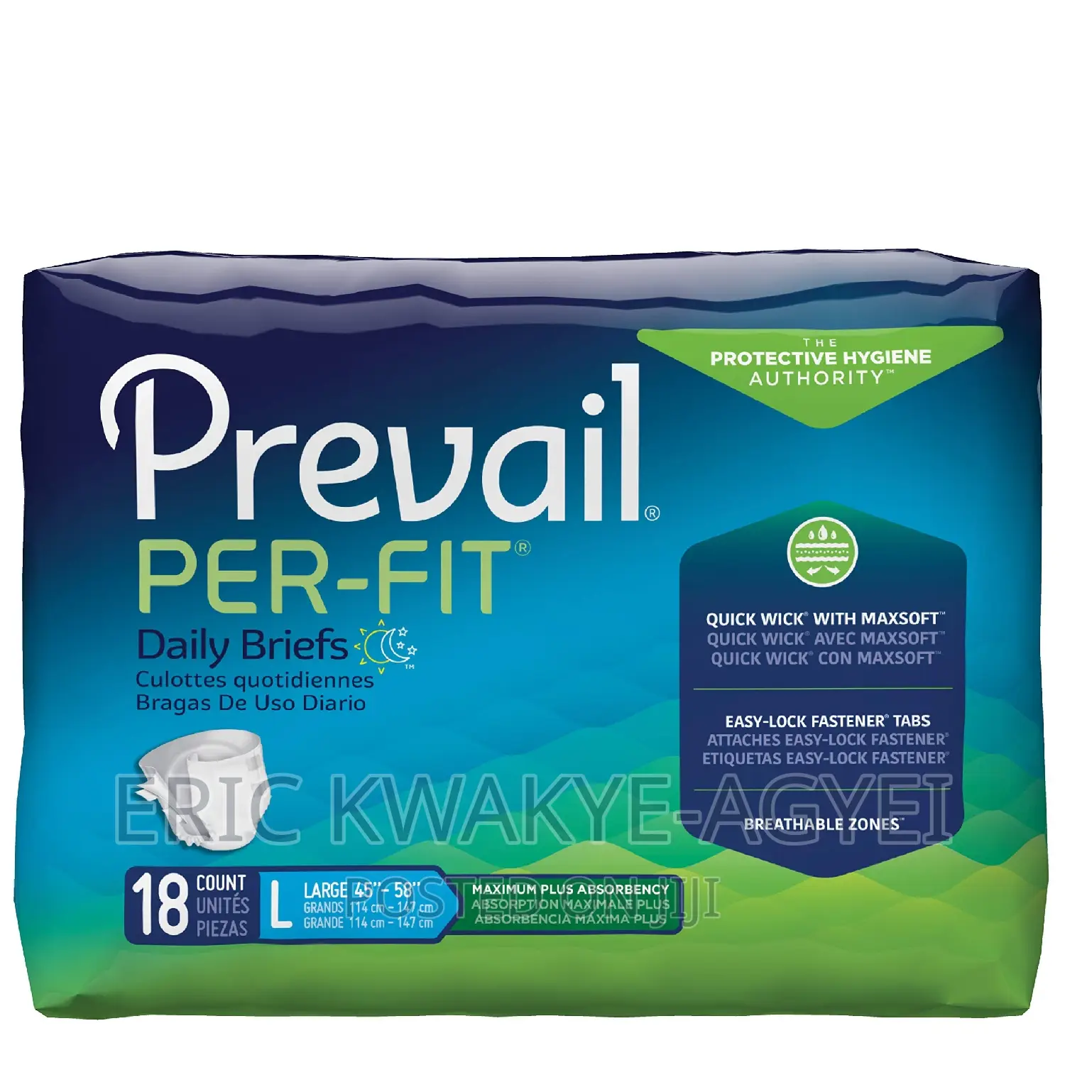 Prevail Per-Fit Maximum Plus Absorbency Incontinence Briefs,