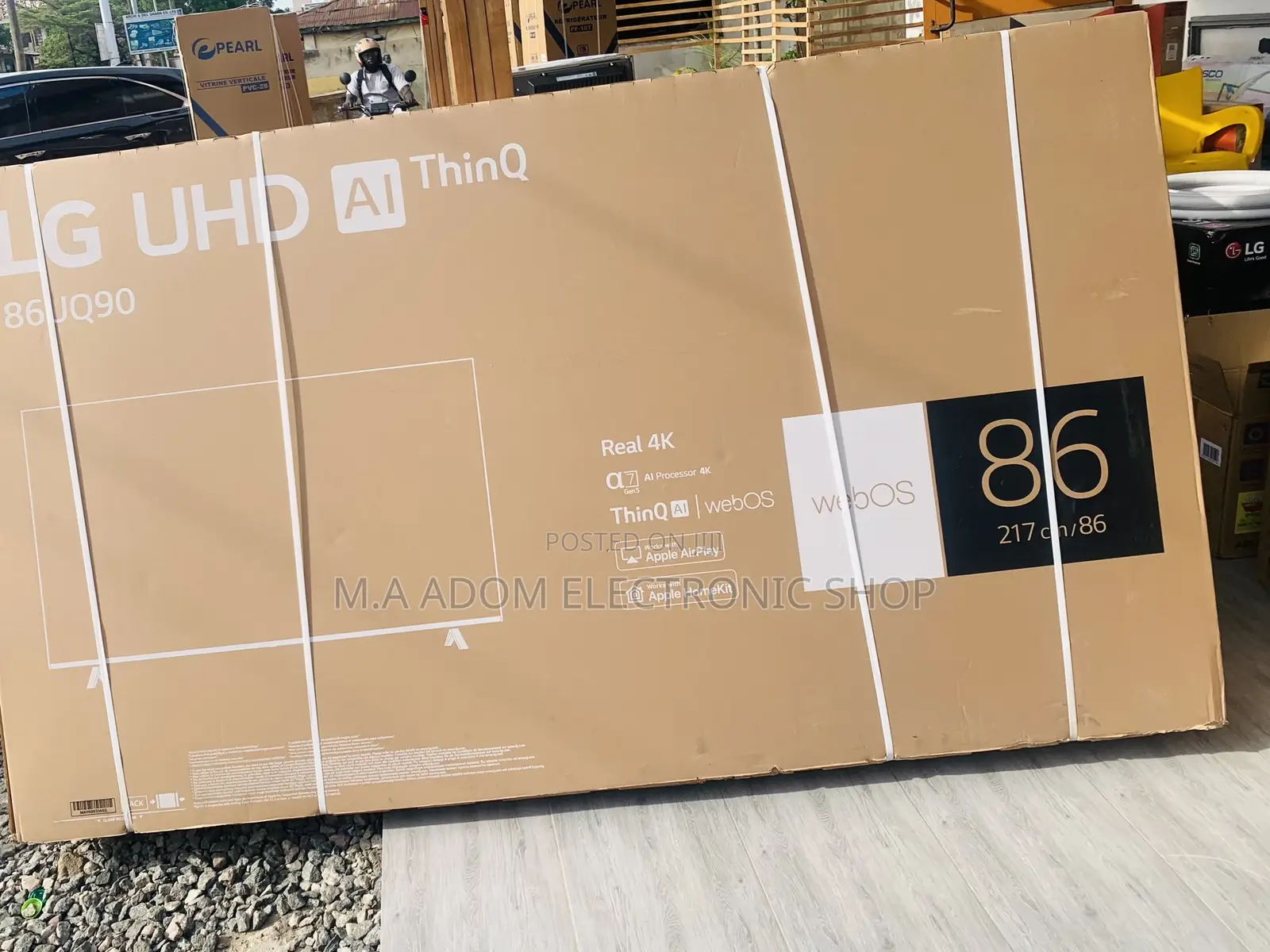 Authentic LG 86 Inch 86UQ90 HDR Smart Led Tv(Black).