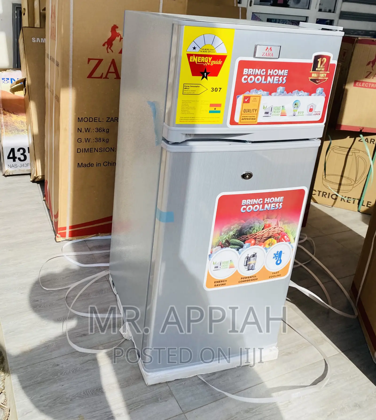 Energy Saving Zara 12TM Double Door Electric Fridge(Silver)