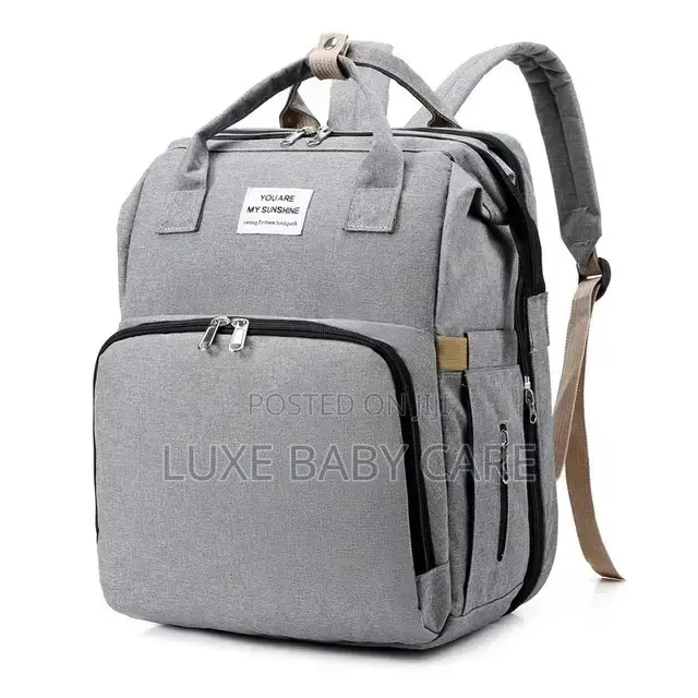3 in 1 Diaper Bag Backpack With Changing Foldable Bassinet