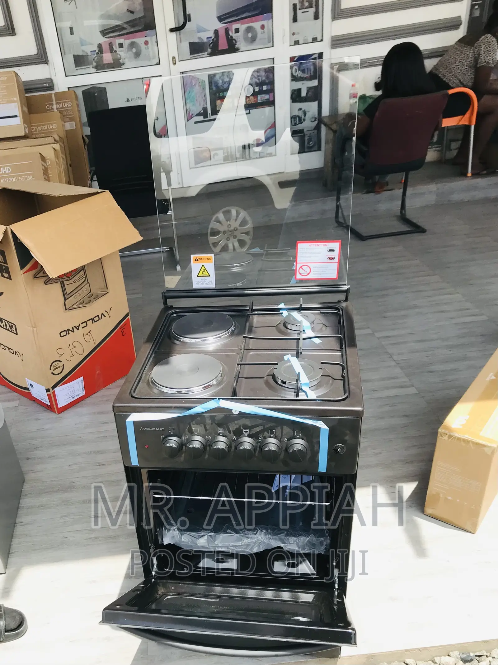 New Volcano 50x50 2 Gas + 2 Electric Gas Burner(Black).