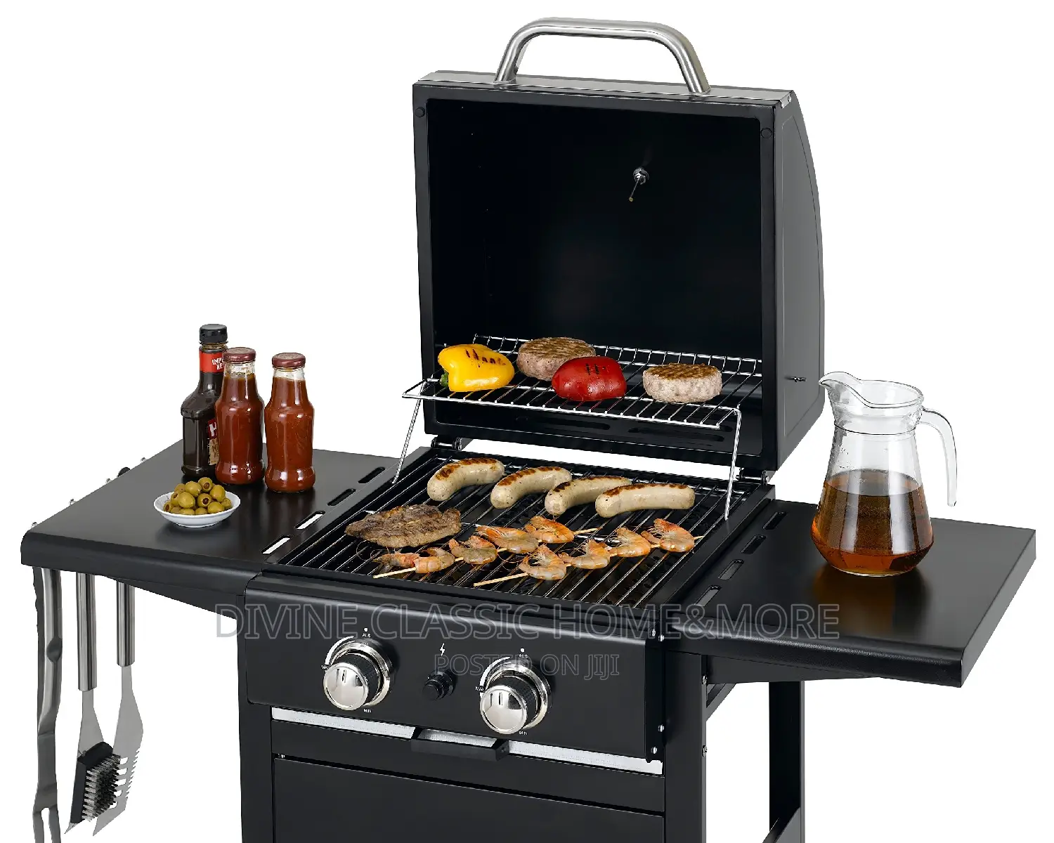 Tepro 2 Burner Gas BBQ Grill With Shelves Wheels