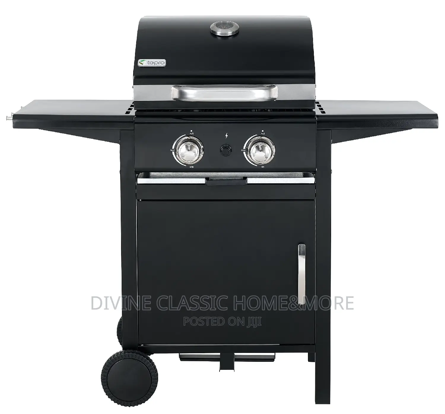 Tepro 2 Burner Gas BBQ Grill With Shelves Wheels