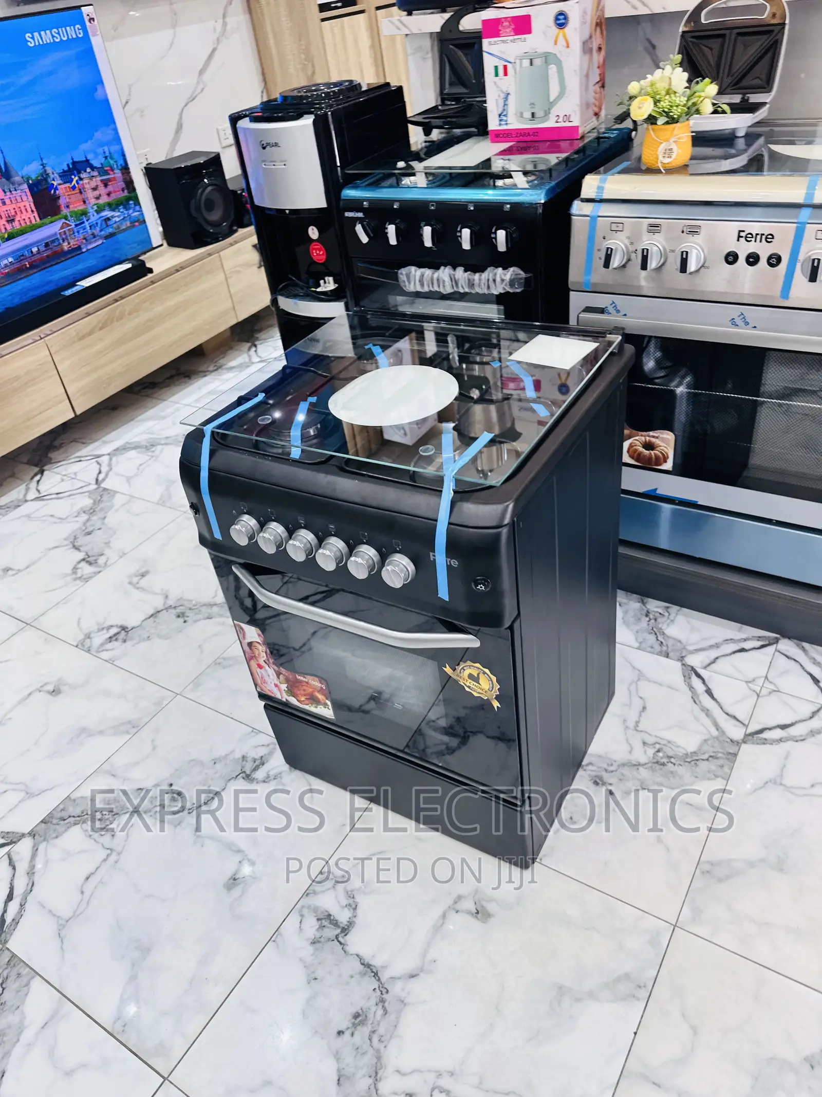 Black Gas Cooker Oven 4burner Grill 60/60