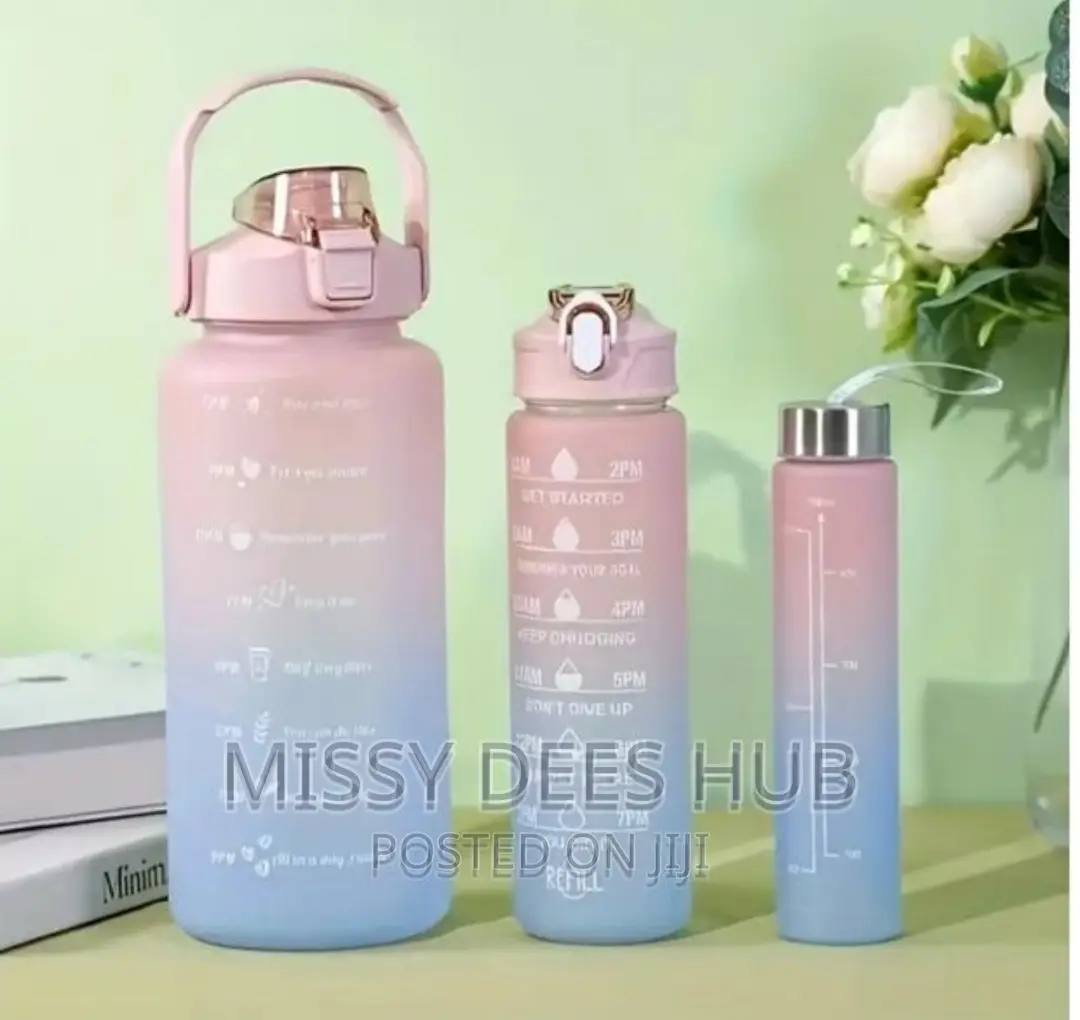 3pcs Bottles With Motivational Time Marker