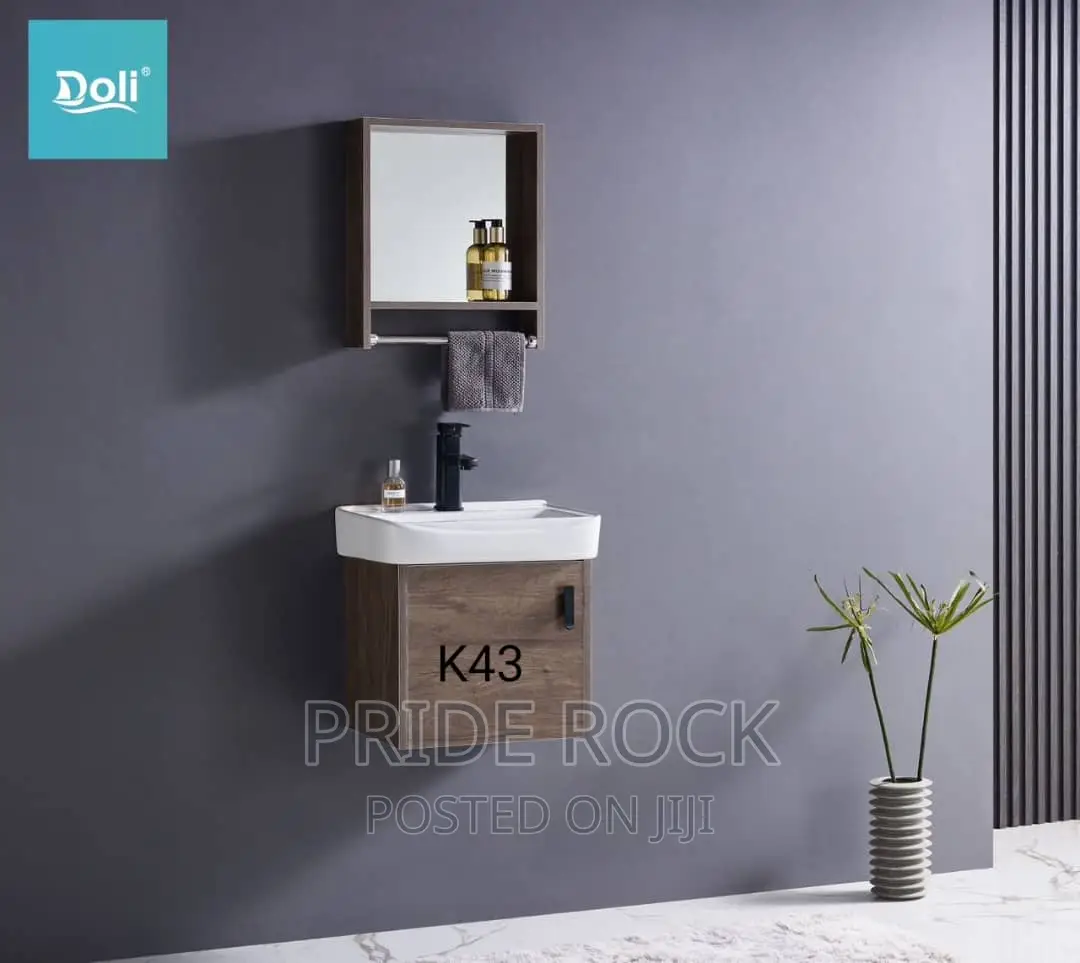 Cabinet Basin With Mirror,Shelf, Tap and Flexible Trap
