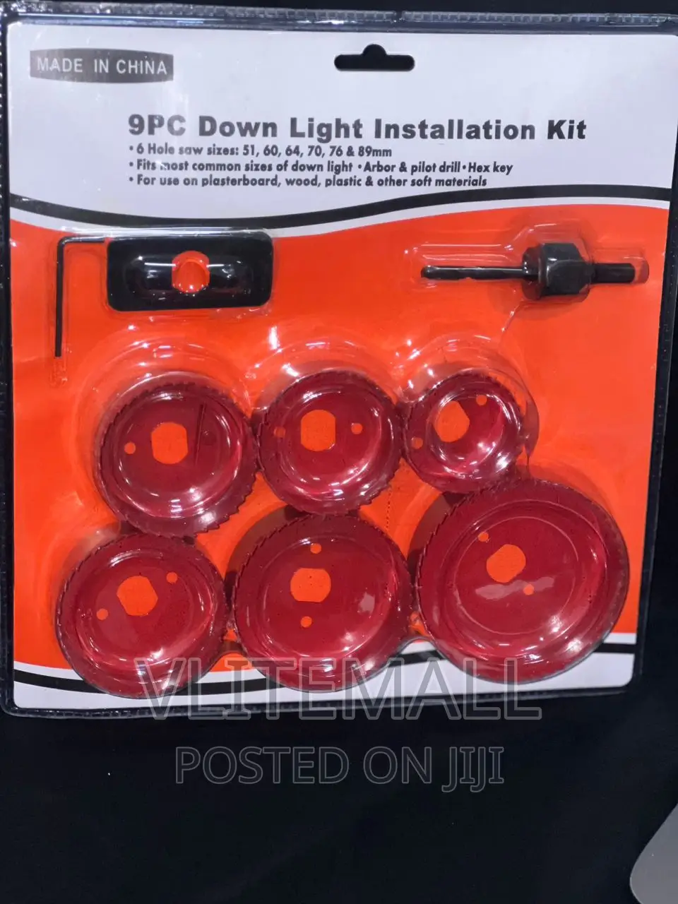 9pcs Down Light Drill Kit Hole Saw Set