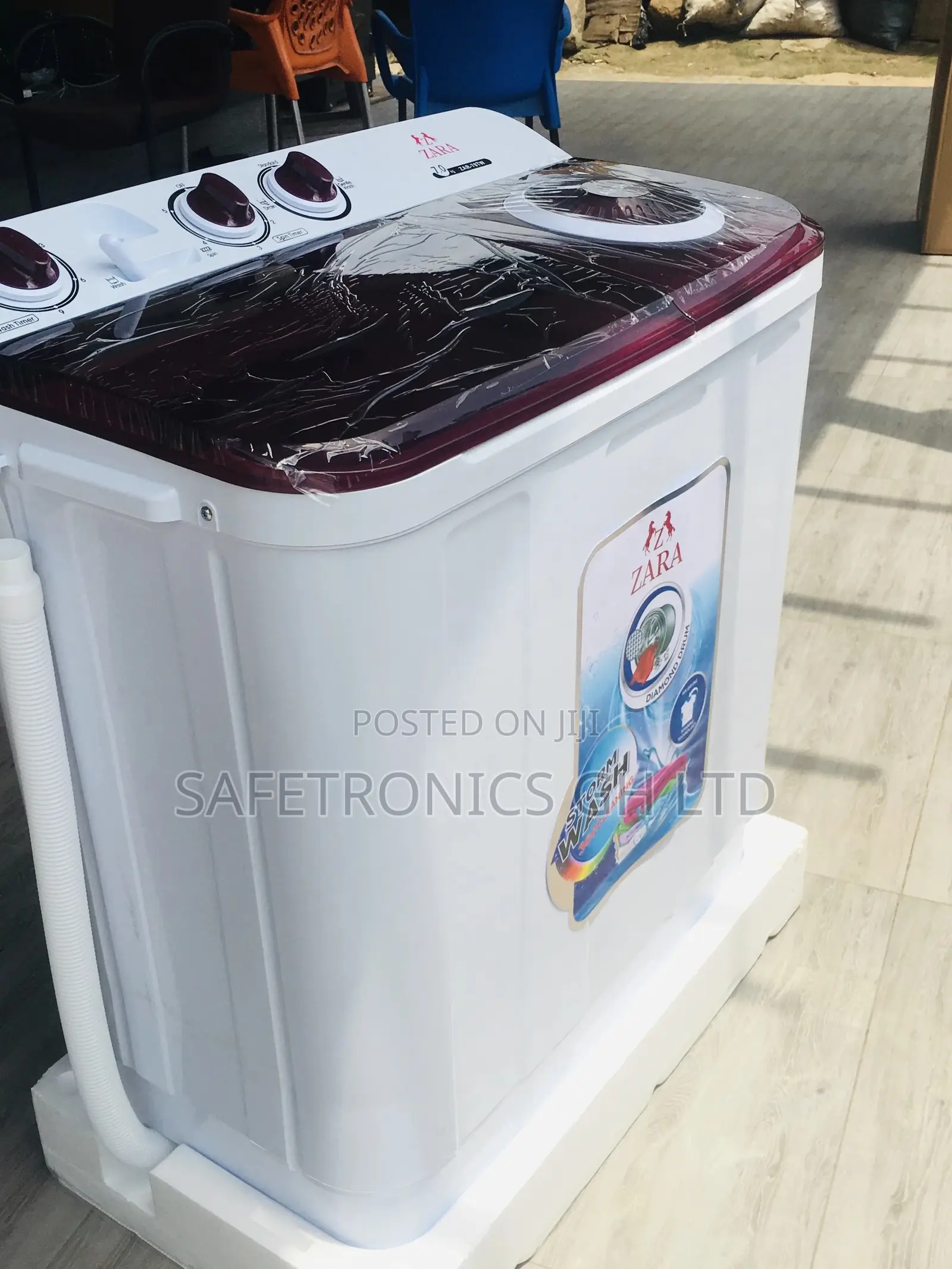 Washingmachine 7kg Topload Semiautomatic Zara White/Red
