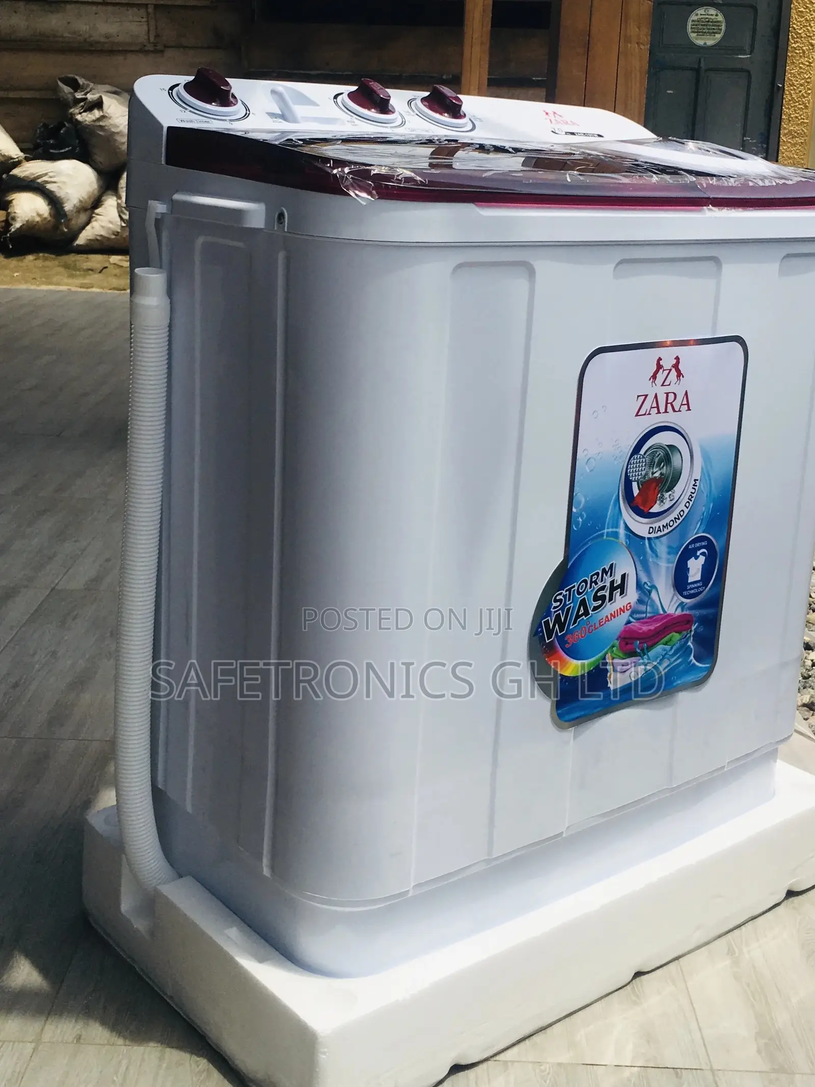 Semiautomatic White/Red Topload 7kg Zara Washingmachine