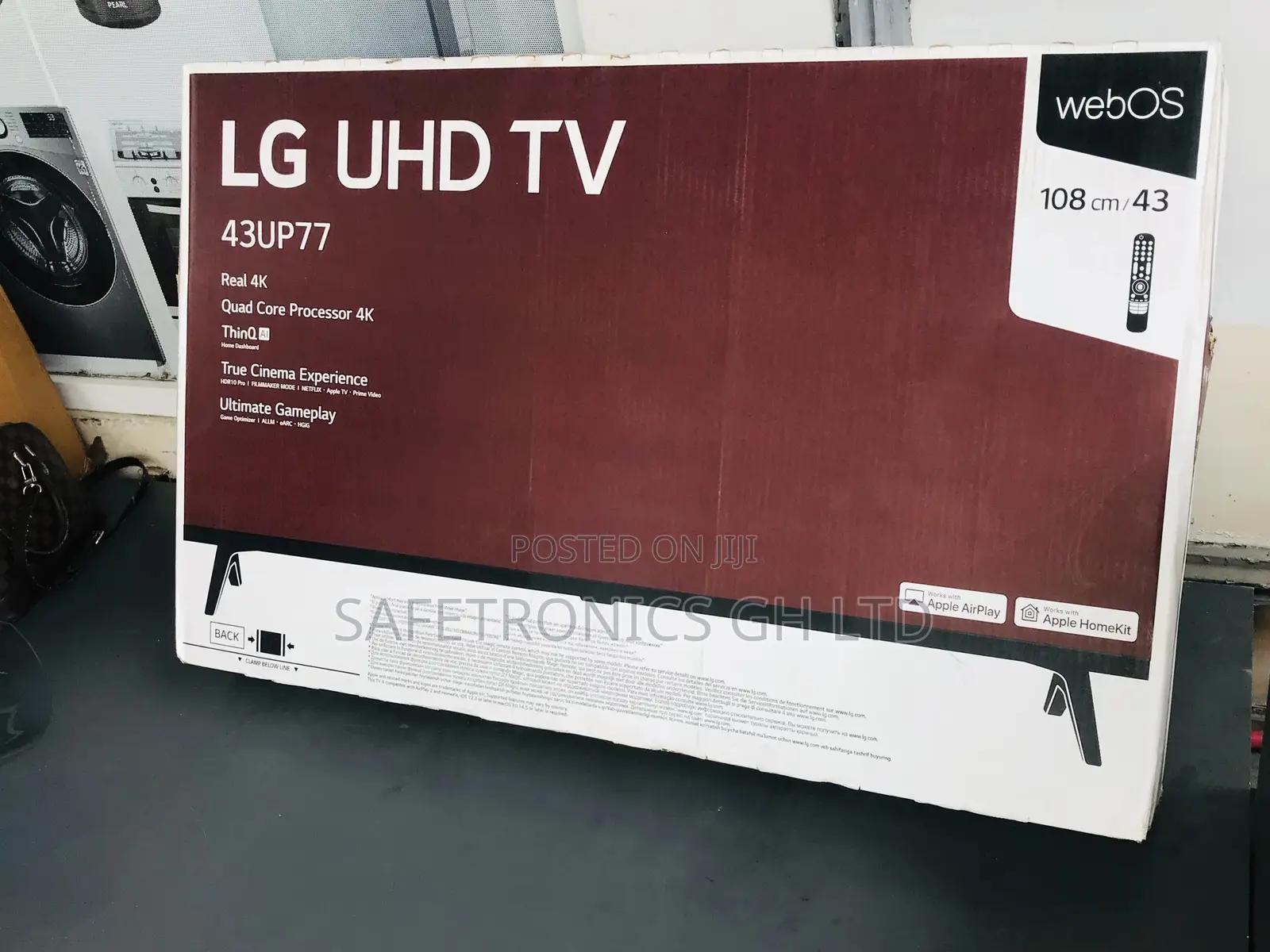 UP77 43 Inches Glossy LED LG Smart Black UHD Tv