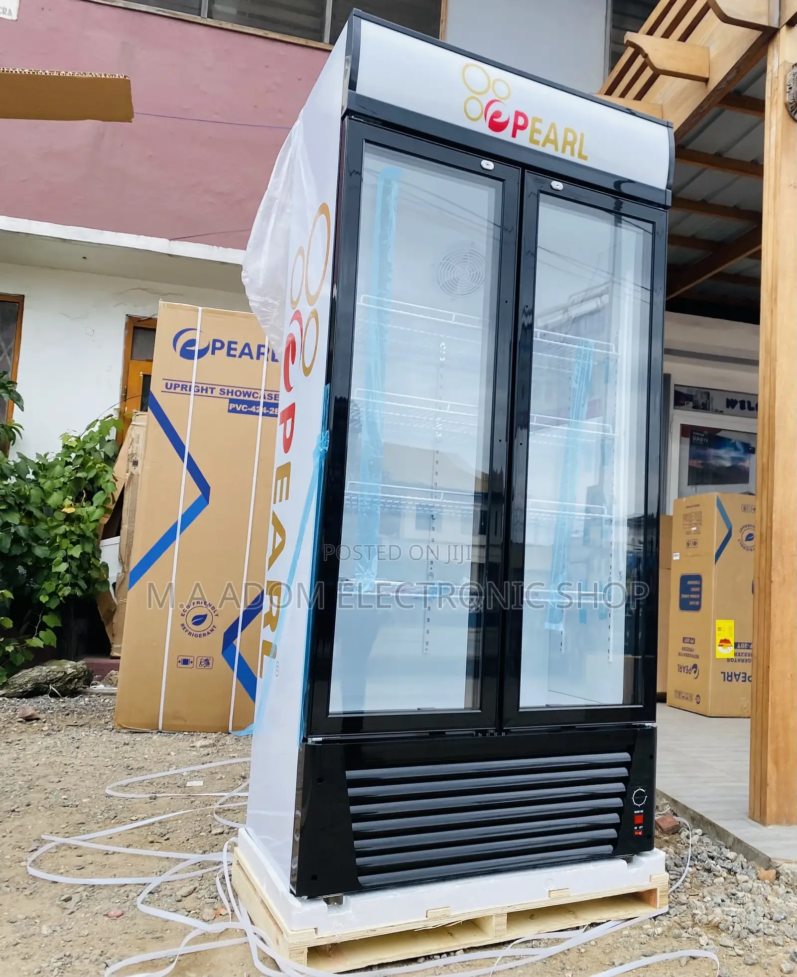 Original Pearl PVC-662-2B Double Door Display Fridge 