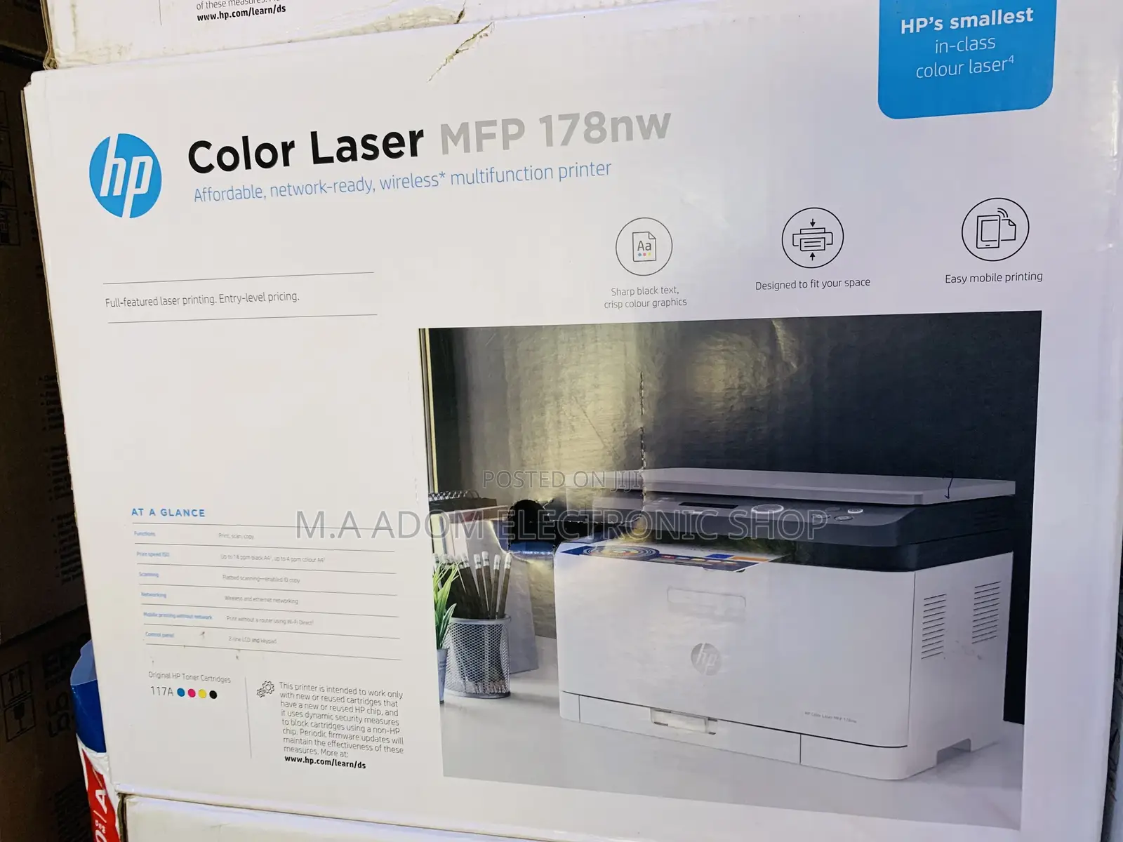 Color Black White Hp Printer 178 Nw All in One