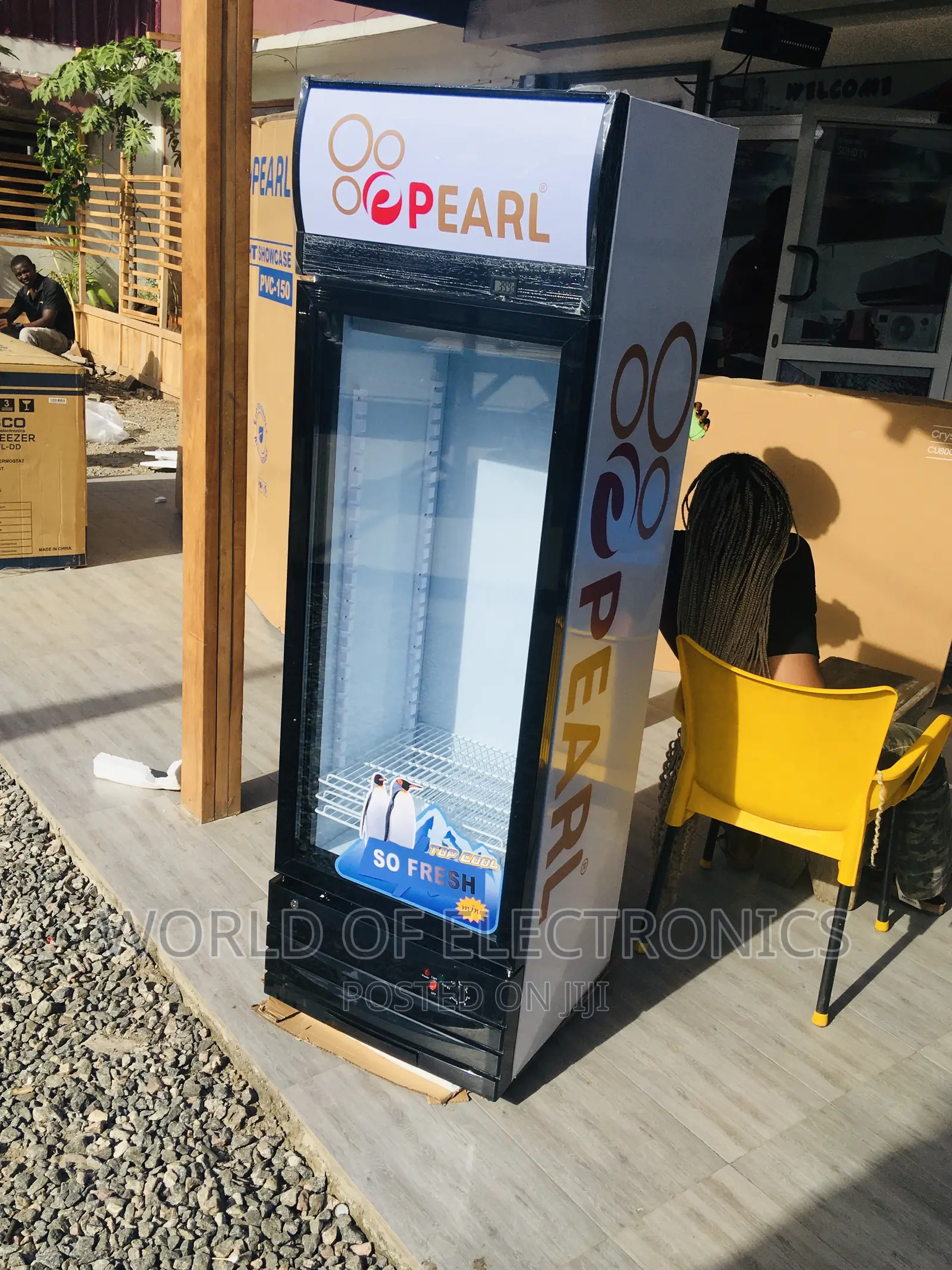Authentic New Sleek Display Fridge Pearl PVC-28