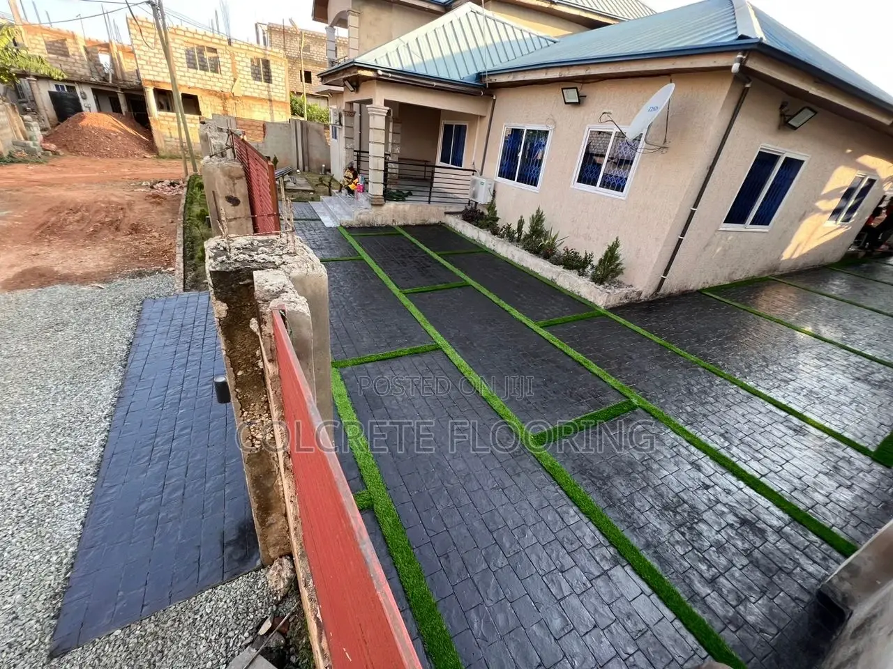 Astroturf Stamped Concrete Slabs