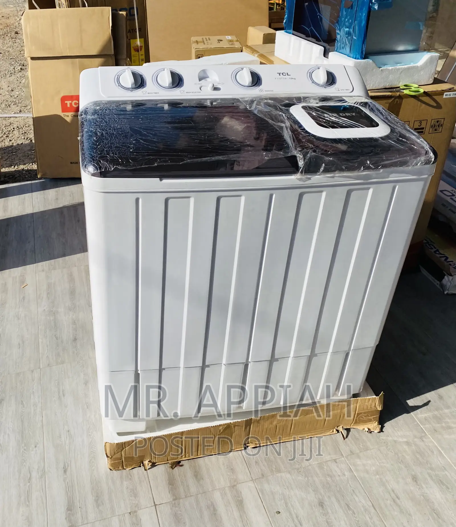 Brand New TCL 10kg Top Load Washing Machine(White/Black).