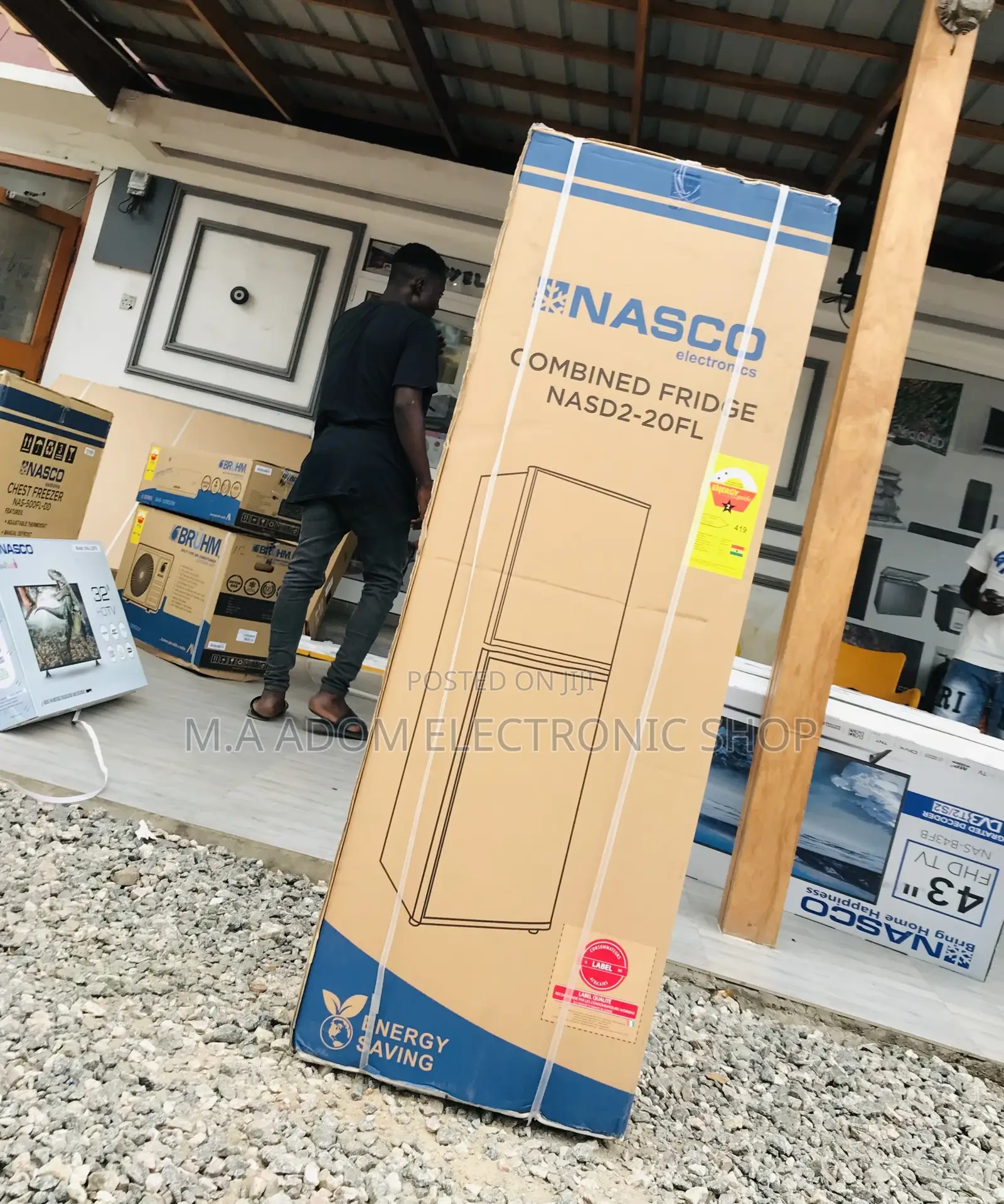 Energy Saving Nasco Nasd2-20fl 2 Door Refrigerator(Sliver) 