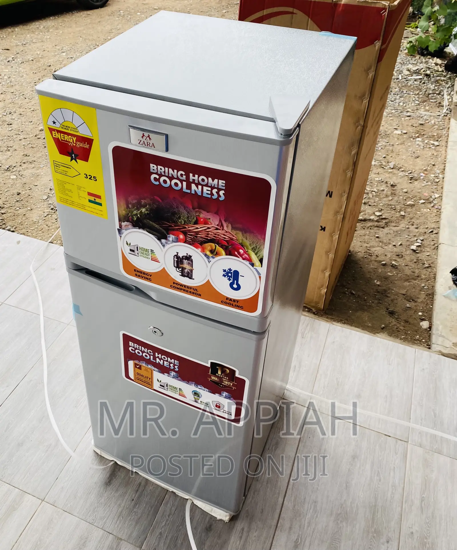 High Quality Zara 14TM Double Door Electric Fridge(Gray).