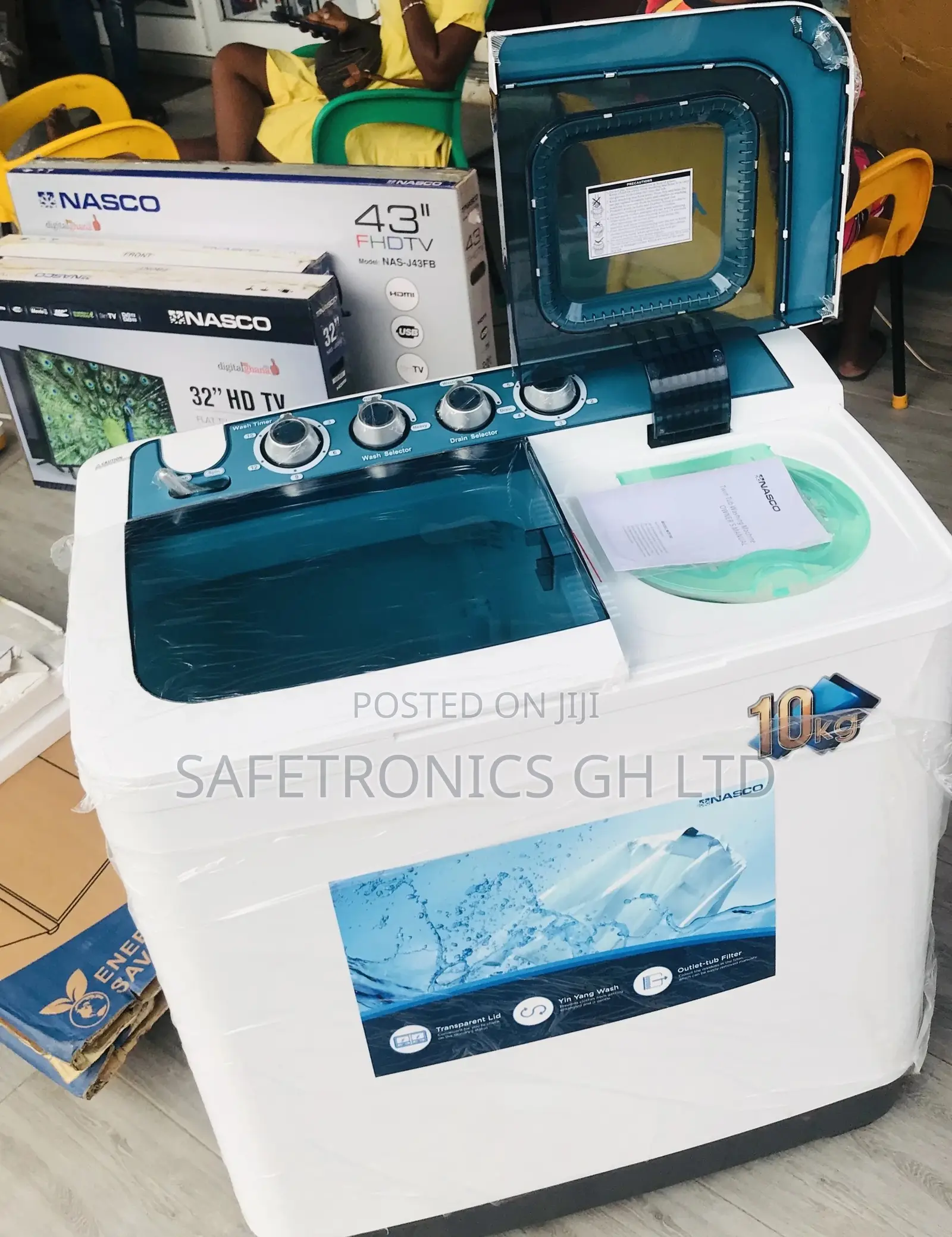 Topload Electric 10kg Washingmachine Semiautomatic Nasco