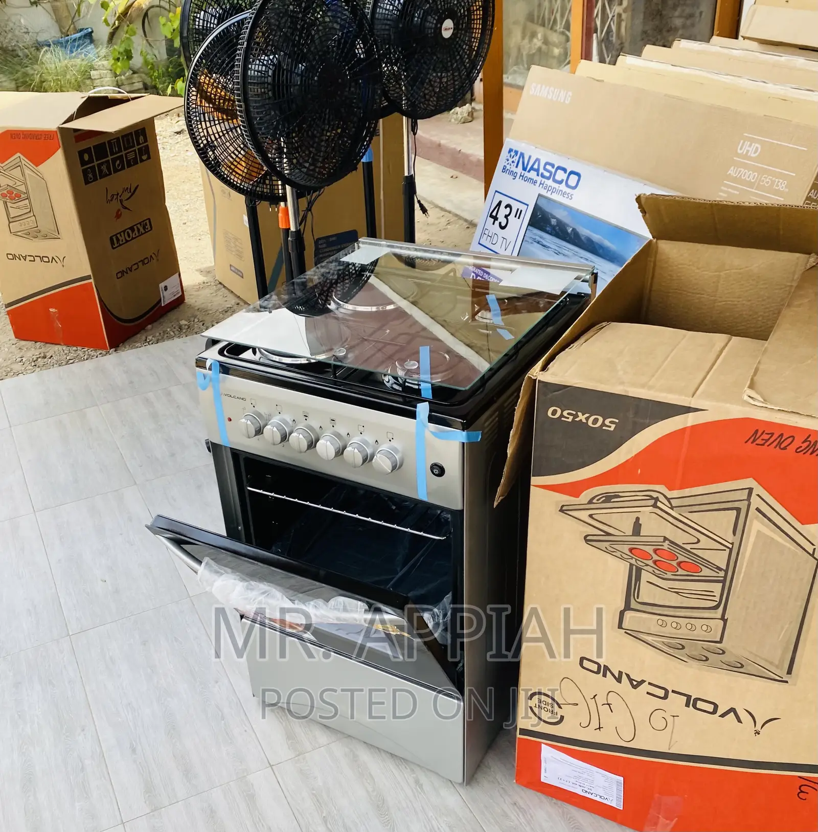 Elegant Gray 50x50 2 Electric + 2 Gas Burner(Gray).