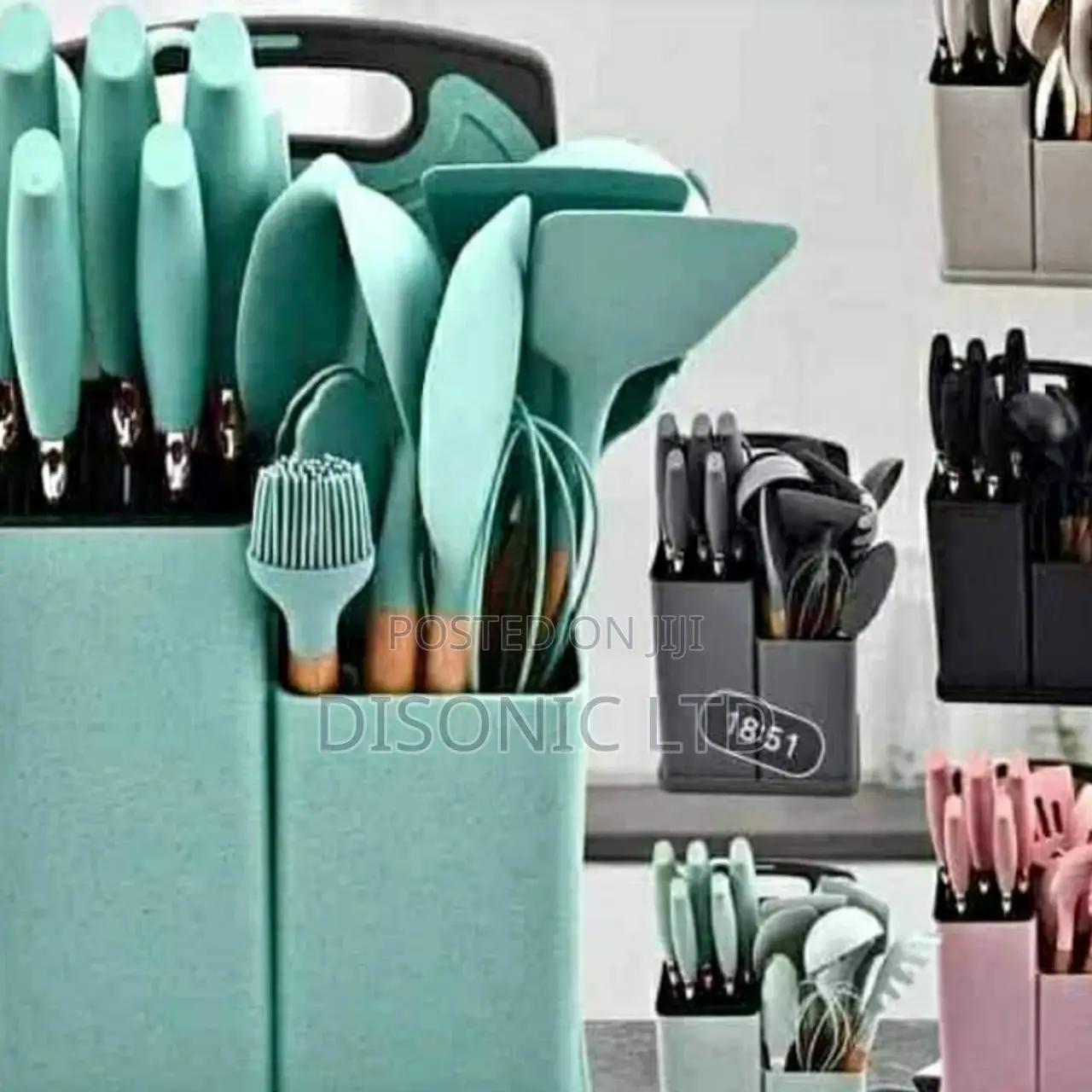 19 Pieces Silicone Laddles With Chopping Board and Knives