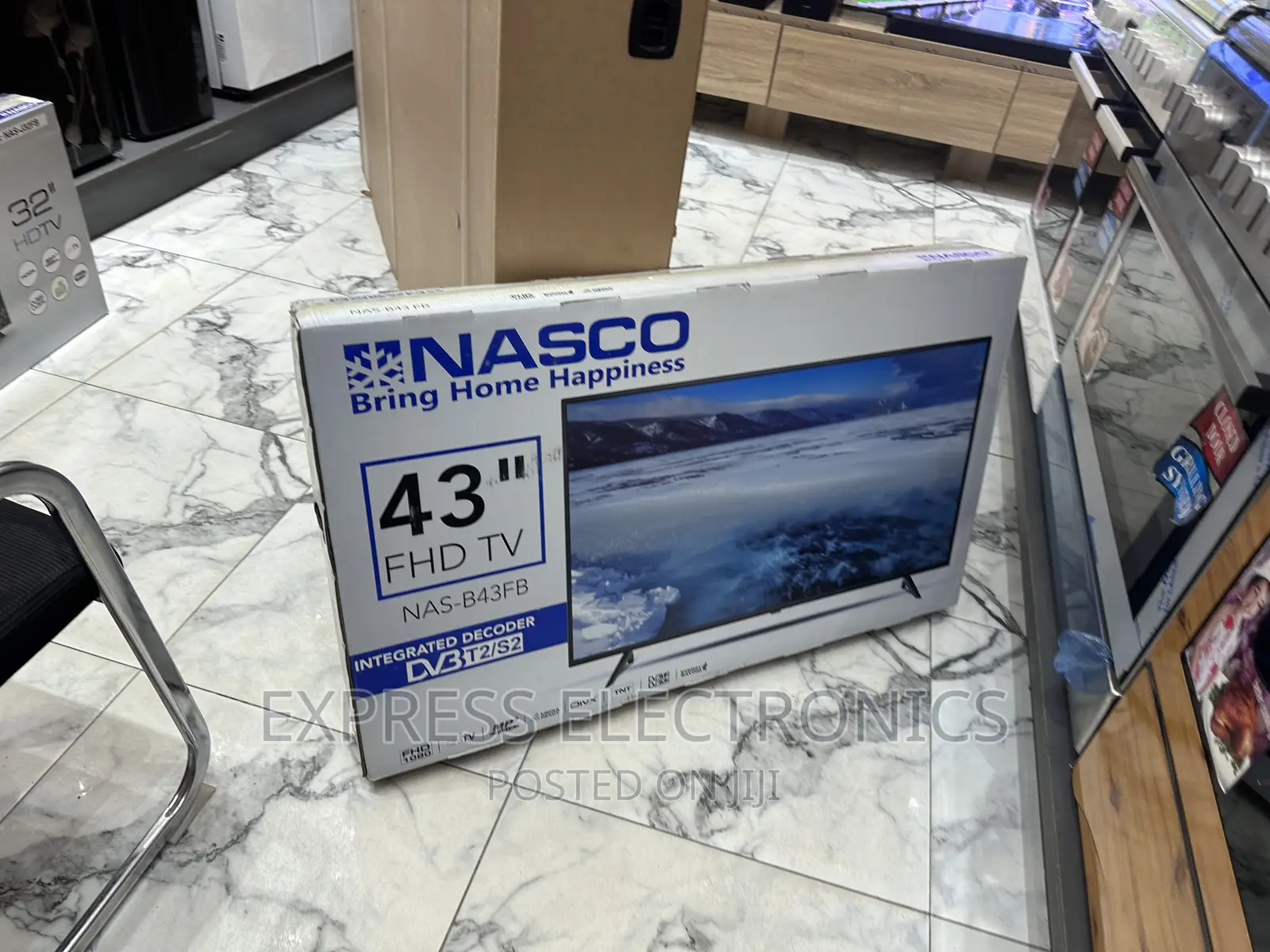 Sleek Screen FHD Satellite Nasco 43” Tv 