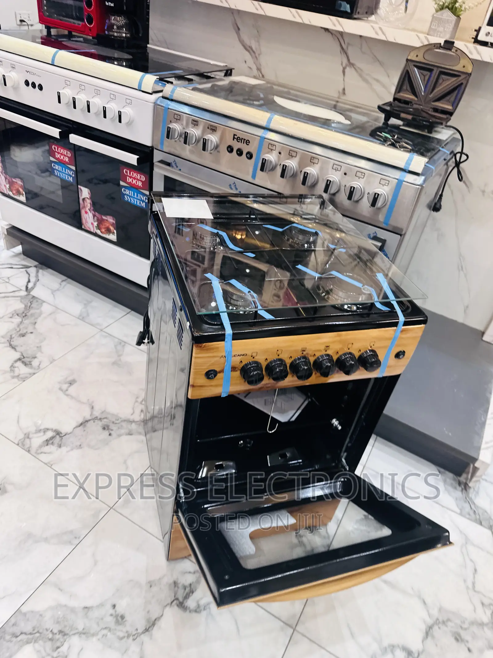 Available Now Gas Cooker Oven Wooden Like 4burner Grill