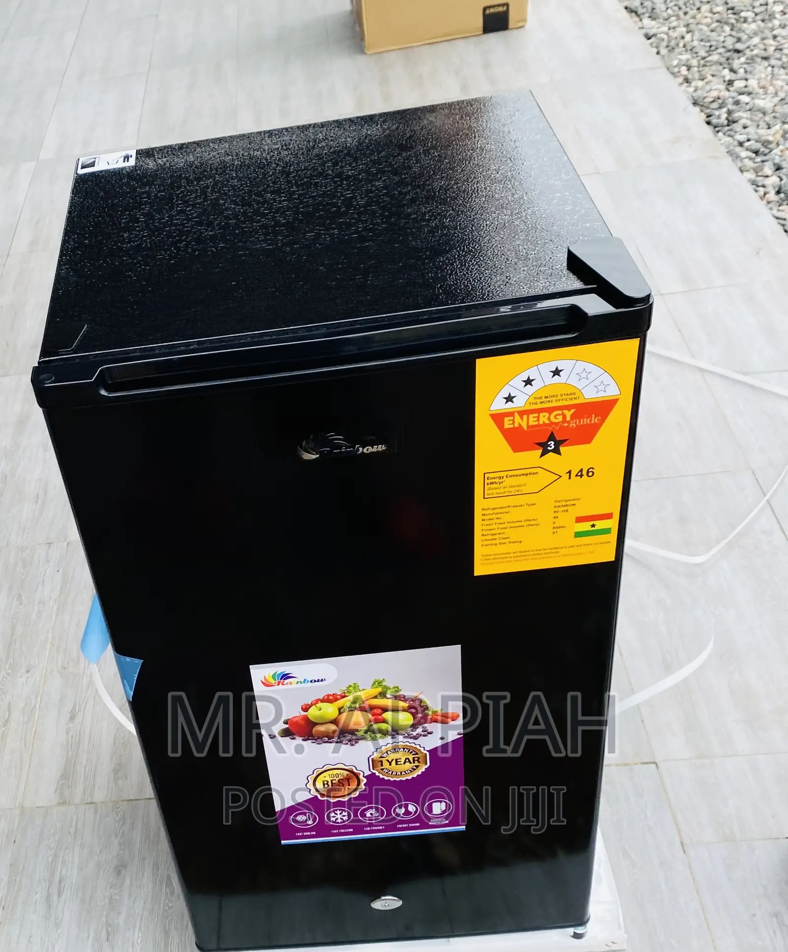 Shop Authentic Rainbow Single Door Electric Fridge(Black) 