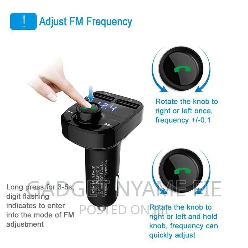 Car Phone Charger + Bluetooth Player + Pen Drive Player
