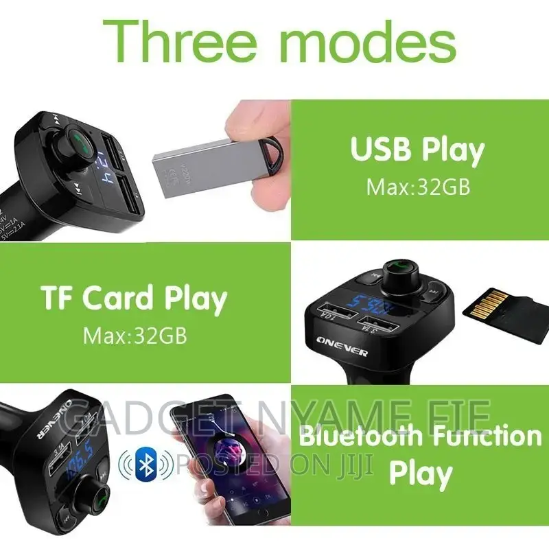 Car Phone Charger + Bluetooth Player + Pen Drive Player