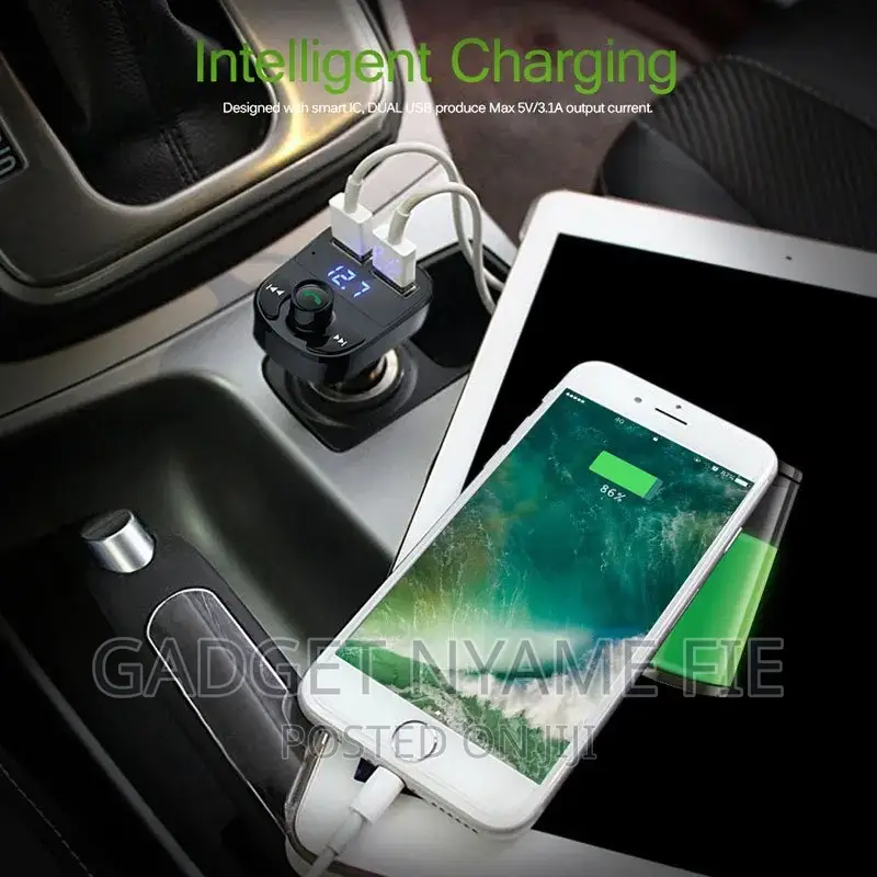 Car Phone Charger + Bluetooth Player + Pen Drive Player