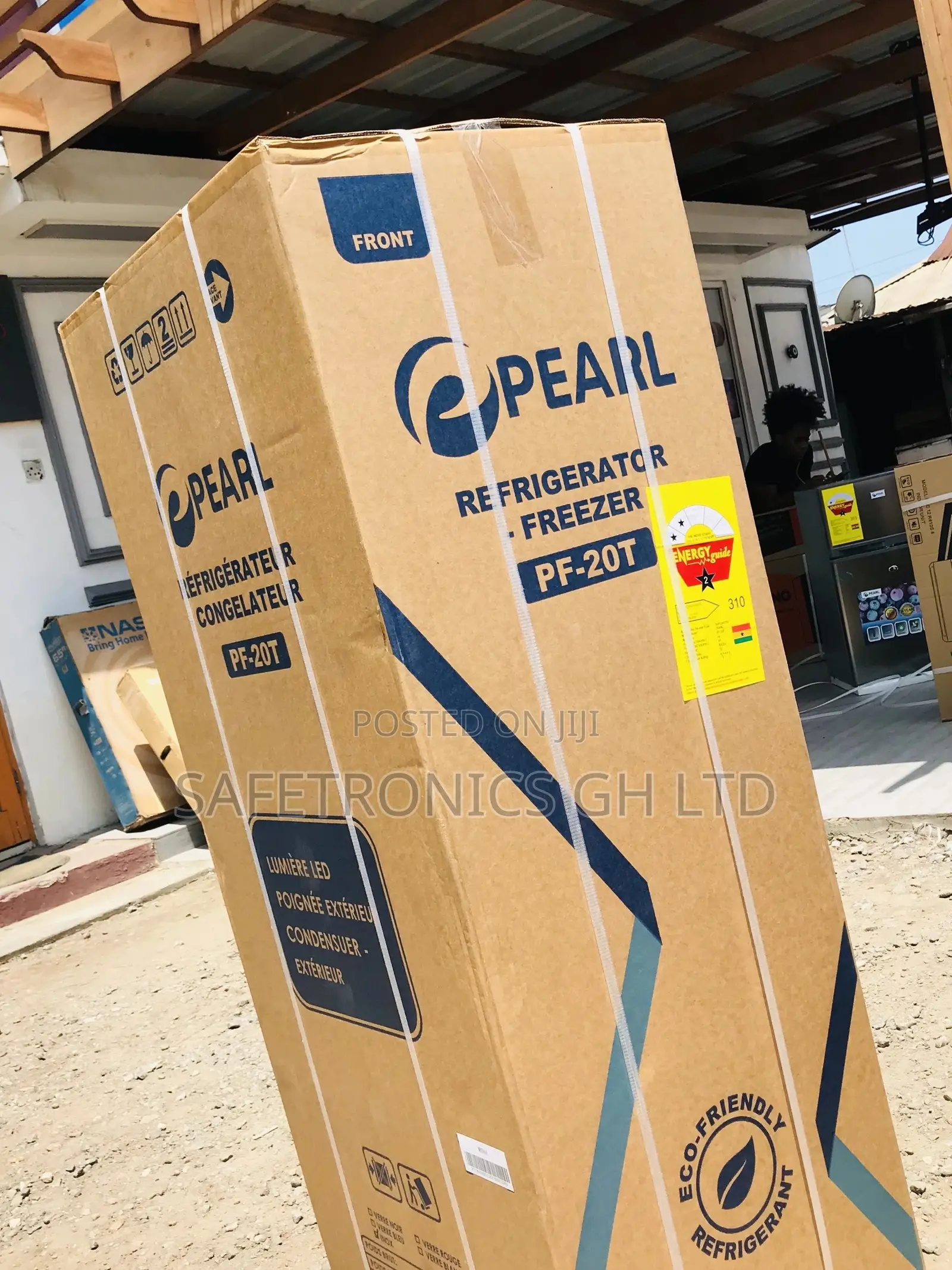 Pearl Doubledoor PF-20T Glass Black Topfreezer Fridge